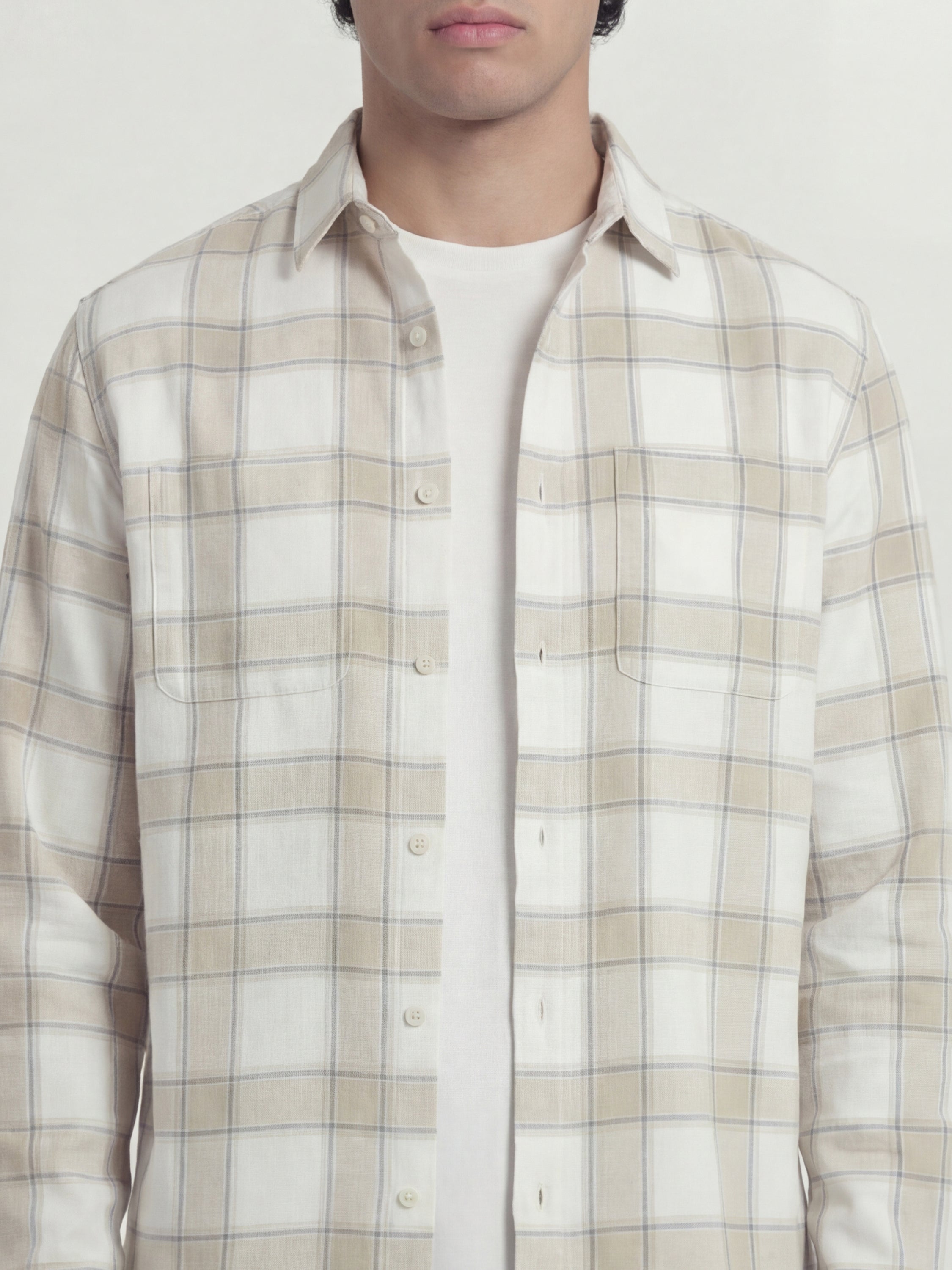 Highlander Men Off White Checked Relaxed Fit Casual Shirt - Off White - Image 5