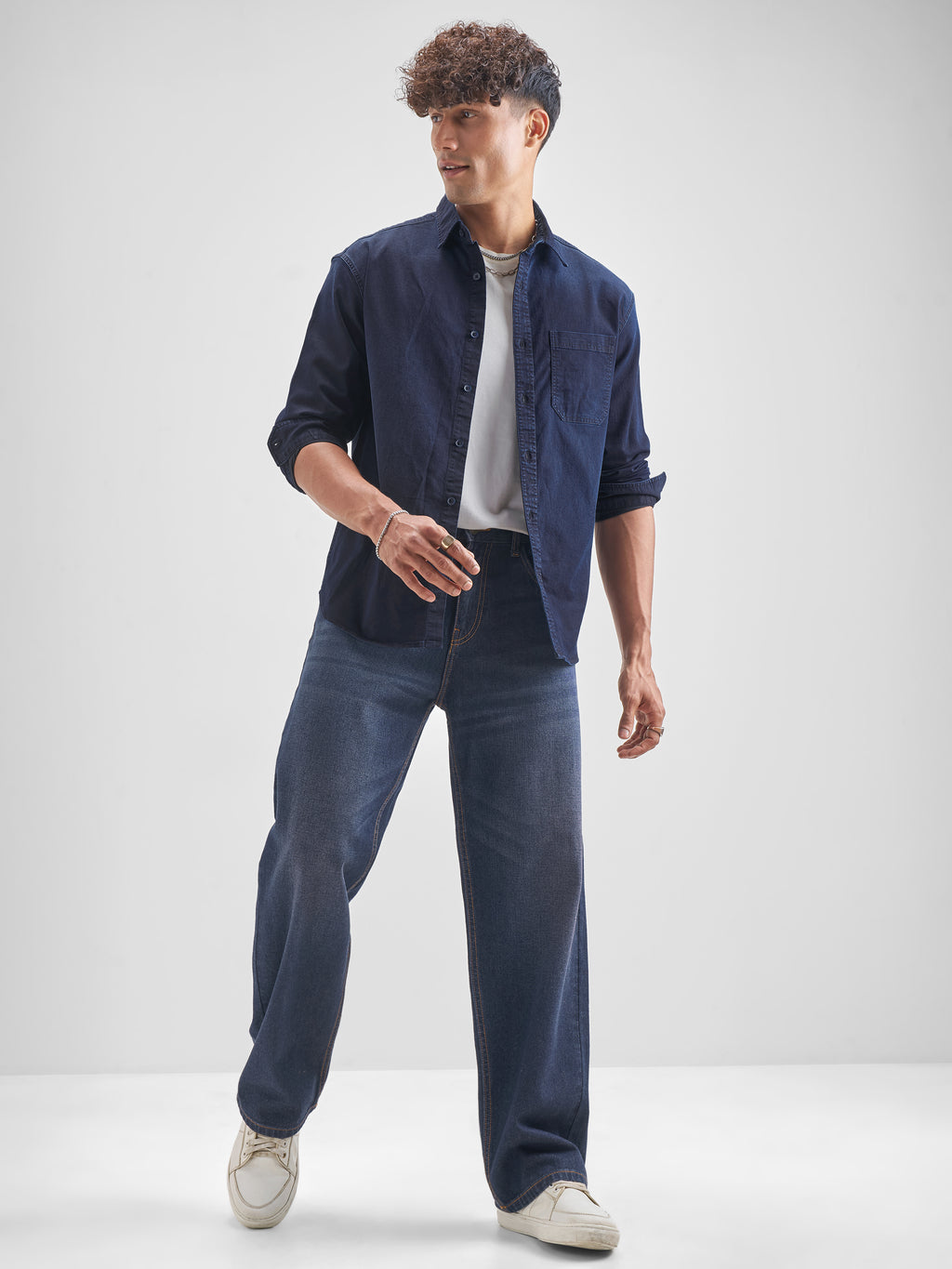 Highlander Men Blue Blue Solid Relaxed Fit Casual Shirt - Blue - Image 2