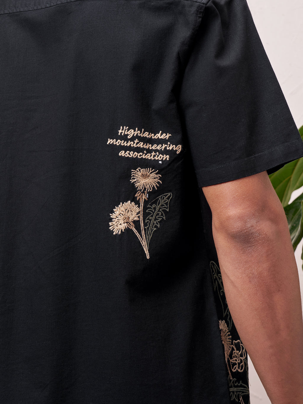 Highlander Men Black Embroidered Relaxed Fit Casual Shirt - Black - Image 7