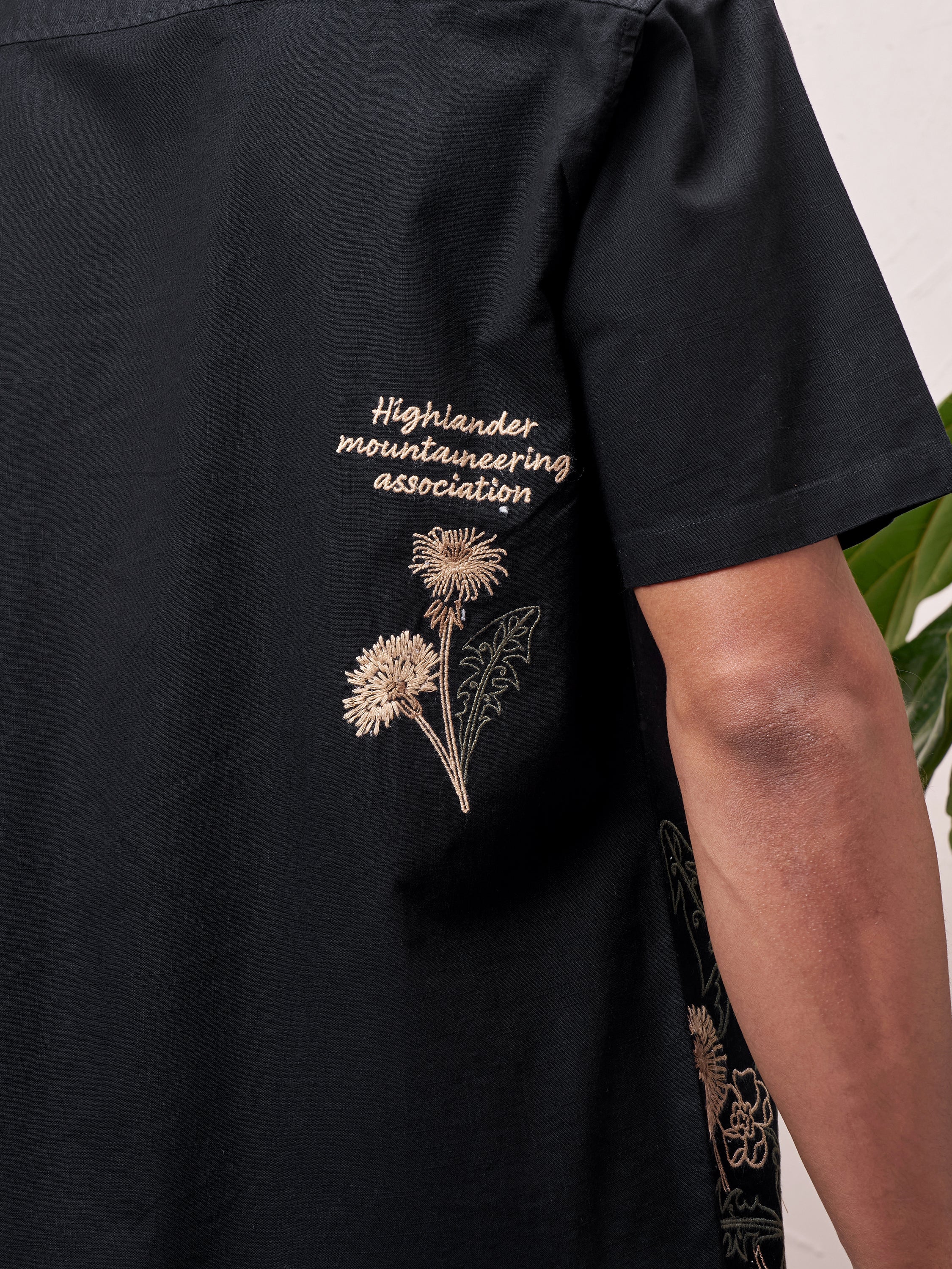 Highlander Men Black Embroidered Relaxed Fit Casual Shirt - Black - Image 7