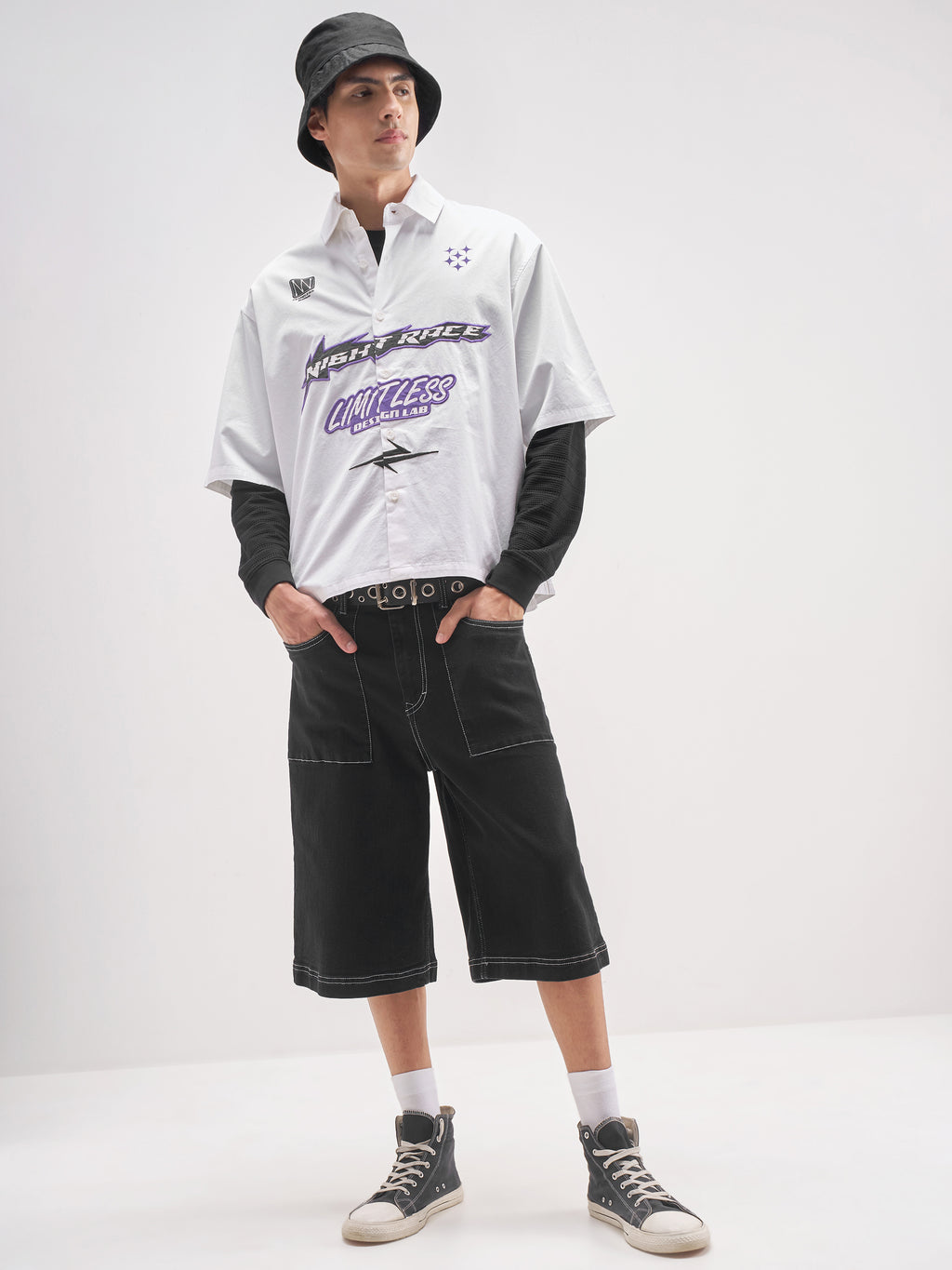 Highlander Men White Printed Boxy Fit Casual Shirt - White - Image 2