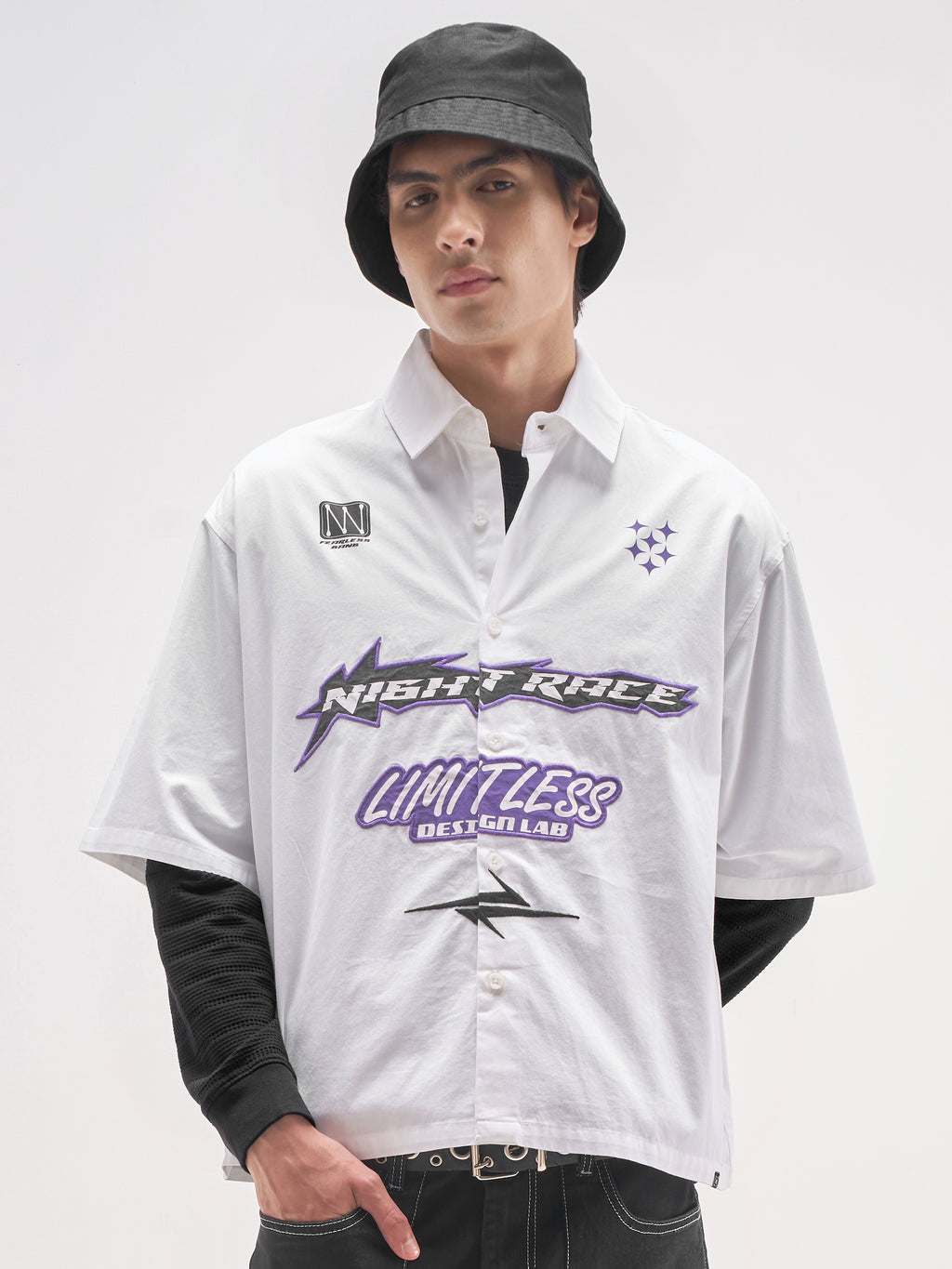 Highlander Men White Printed Boxy Fit Casual Shirt - White - Image 3