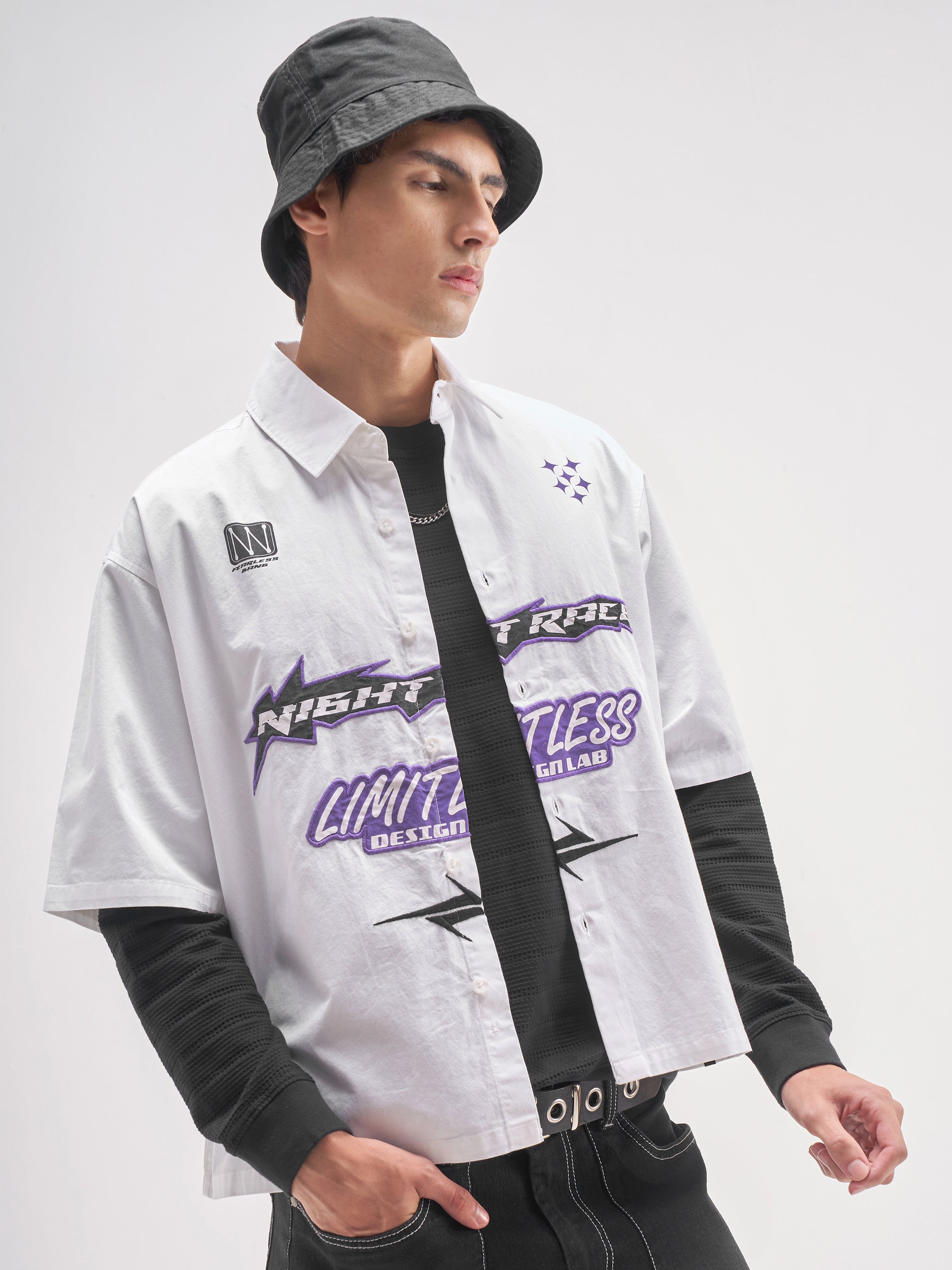 Highlander Men White Printed Boxy Fit Casual Shirt - White - Image 6