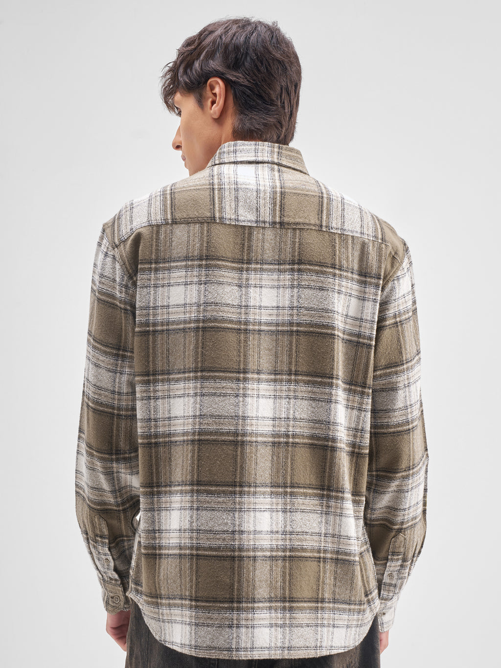 Highlander Men Beige Checked Relaxed Fit Casual Shirt - Beige - Image 3
