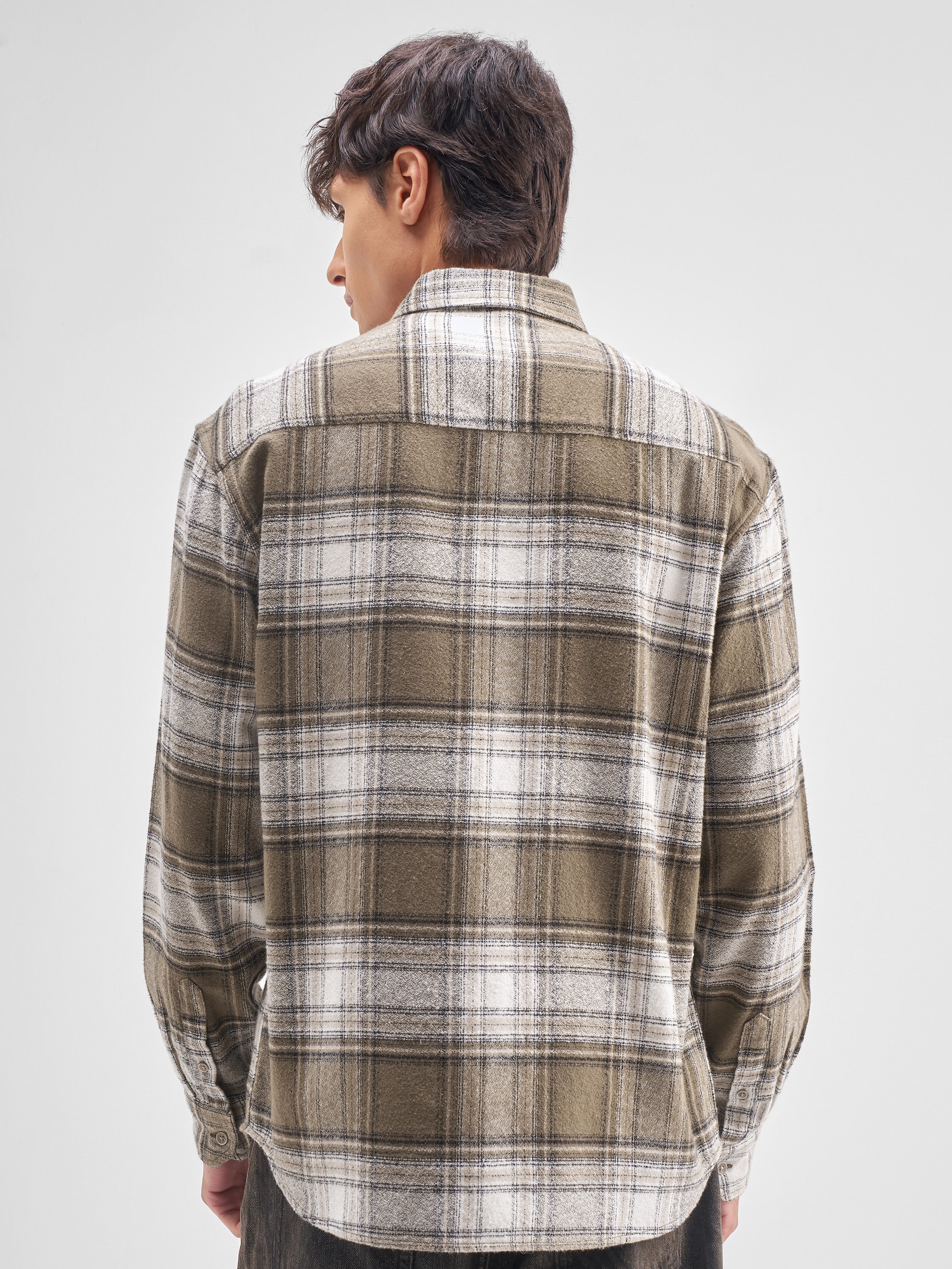Highlander Men Beige Checked Relaxed Fit Casual Shirt - Beige - Image 3