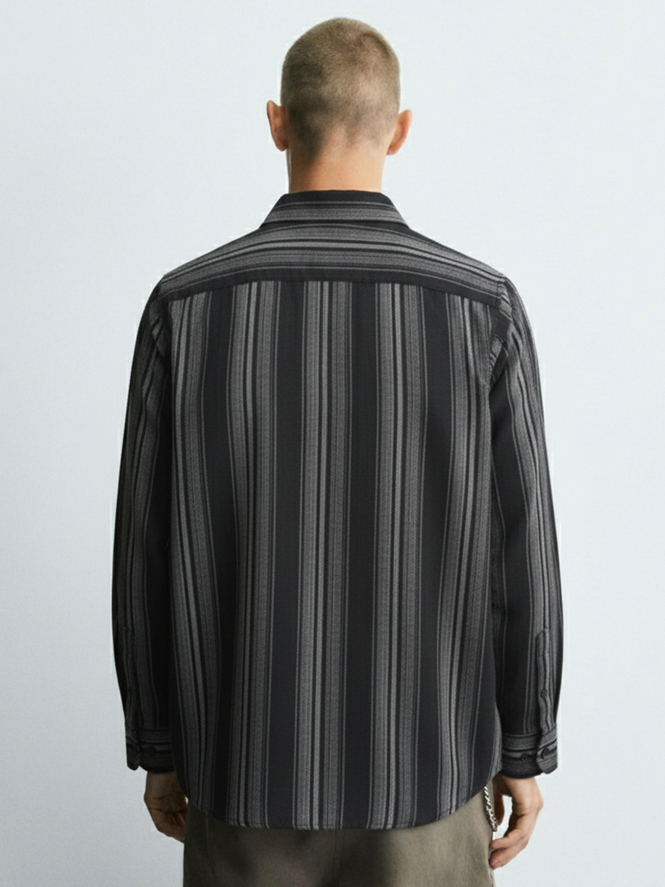 Highlander Men Black Striped Slim Fit Casual Shirt - Black - Image 2