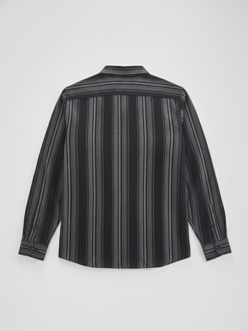 Highlander Men Black Striped Slim Fit Casual Shirt - Black - Image 5