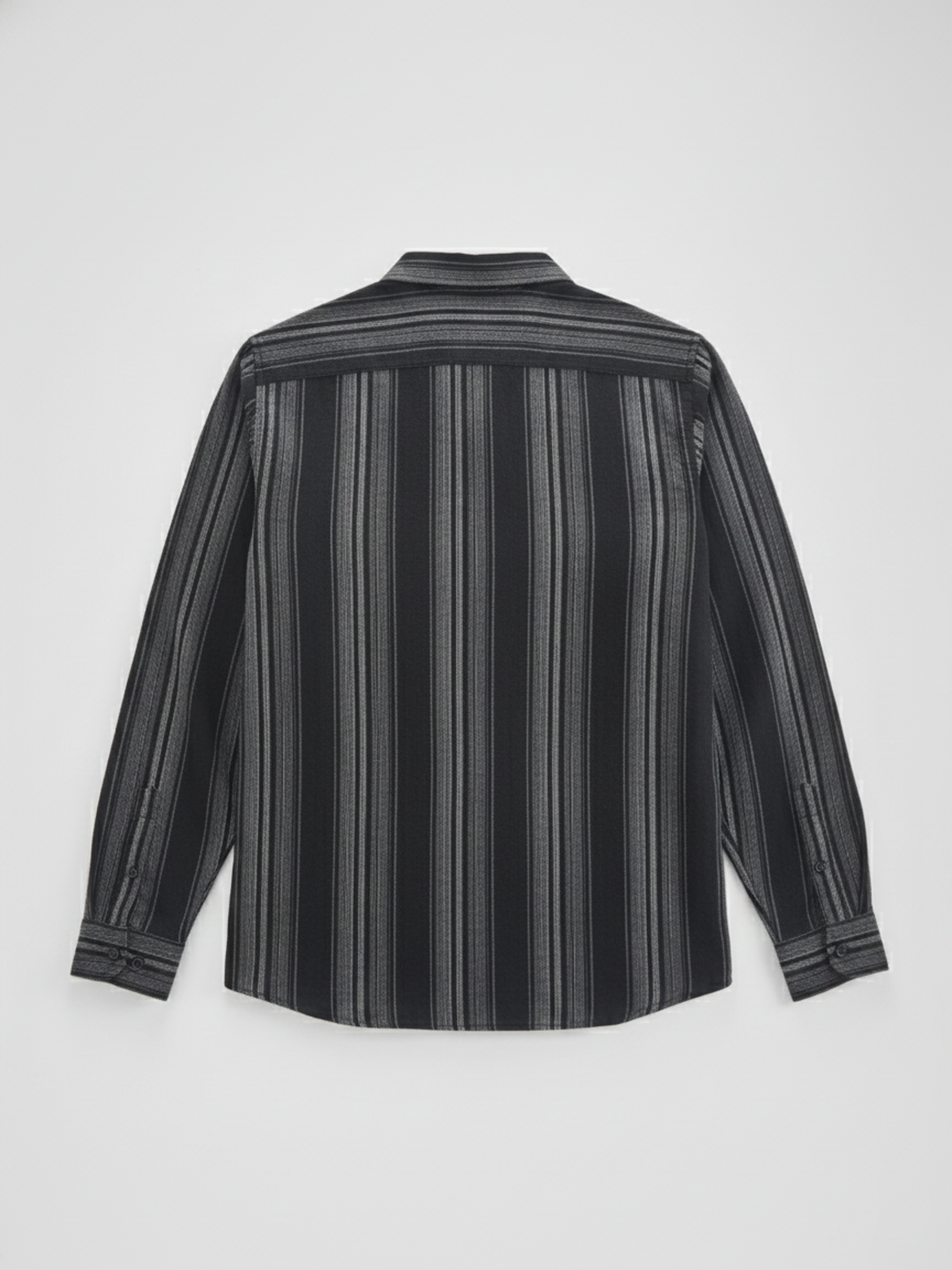 Highlander Men Black Striped Slim Fit Casual Shirt - Black - Image 5