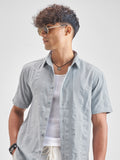 Highlander Men Grey Self Design Relaxed Fit Casual Shirt - Grey - Image 1