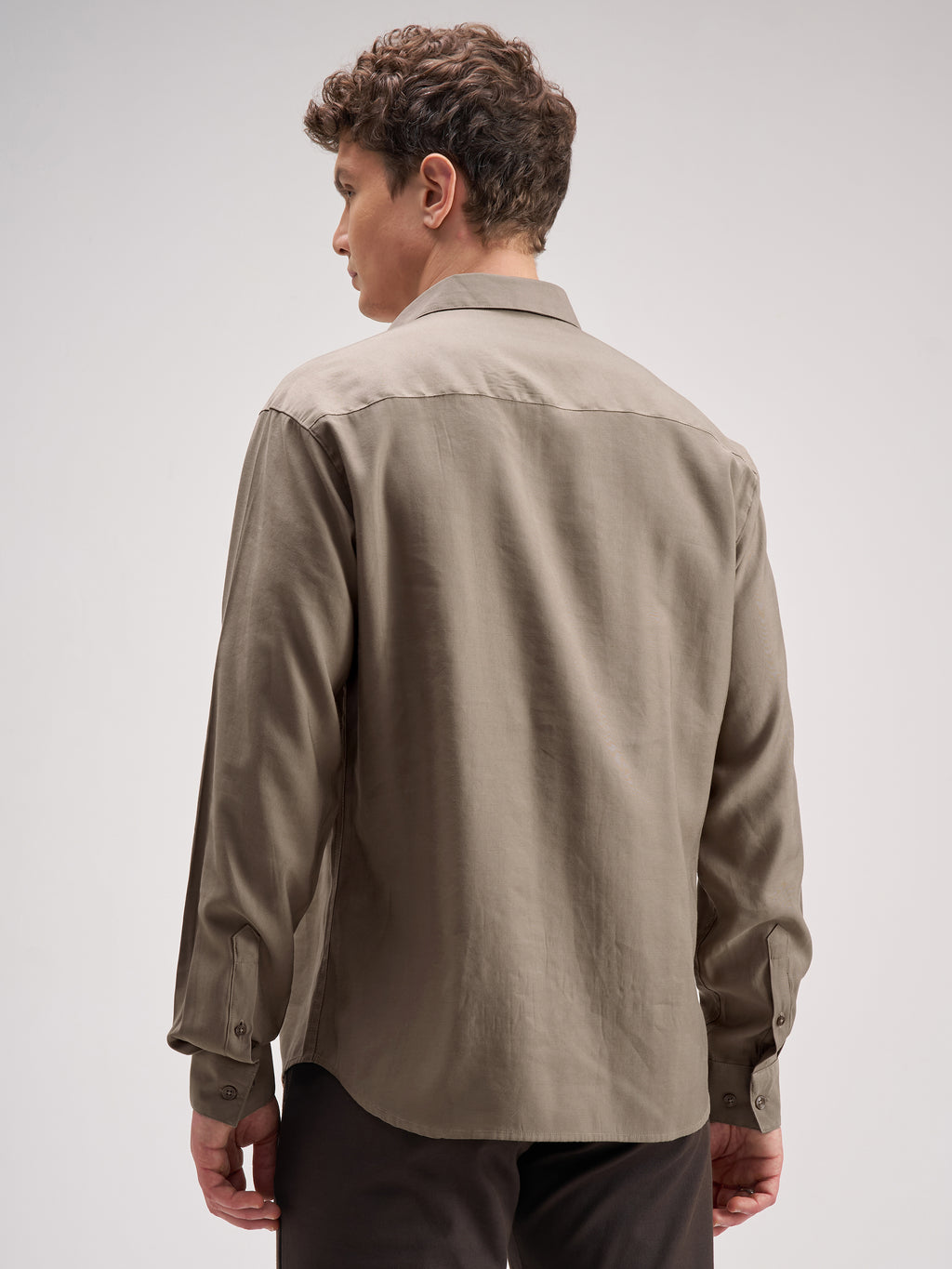 Highlander Men Khaki Solid Regular Fit Casual Shirt - Khaki - Image 3