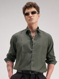 Highlander Men Olive Solid Regular Fit Casual Shirt - Olive - Image 1