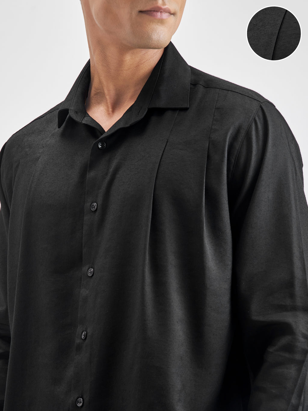 Highlander Men Black Solid Slim Fit Casual Shirt - Black - Image 5