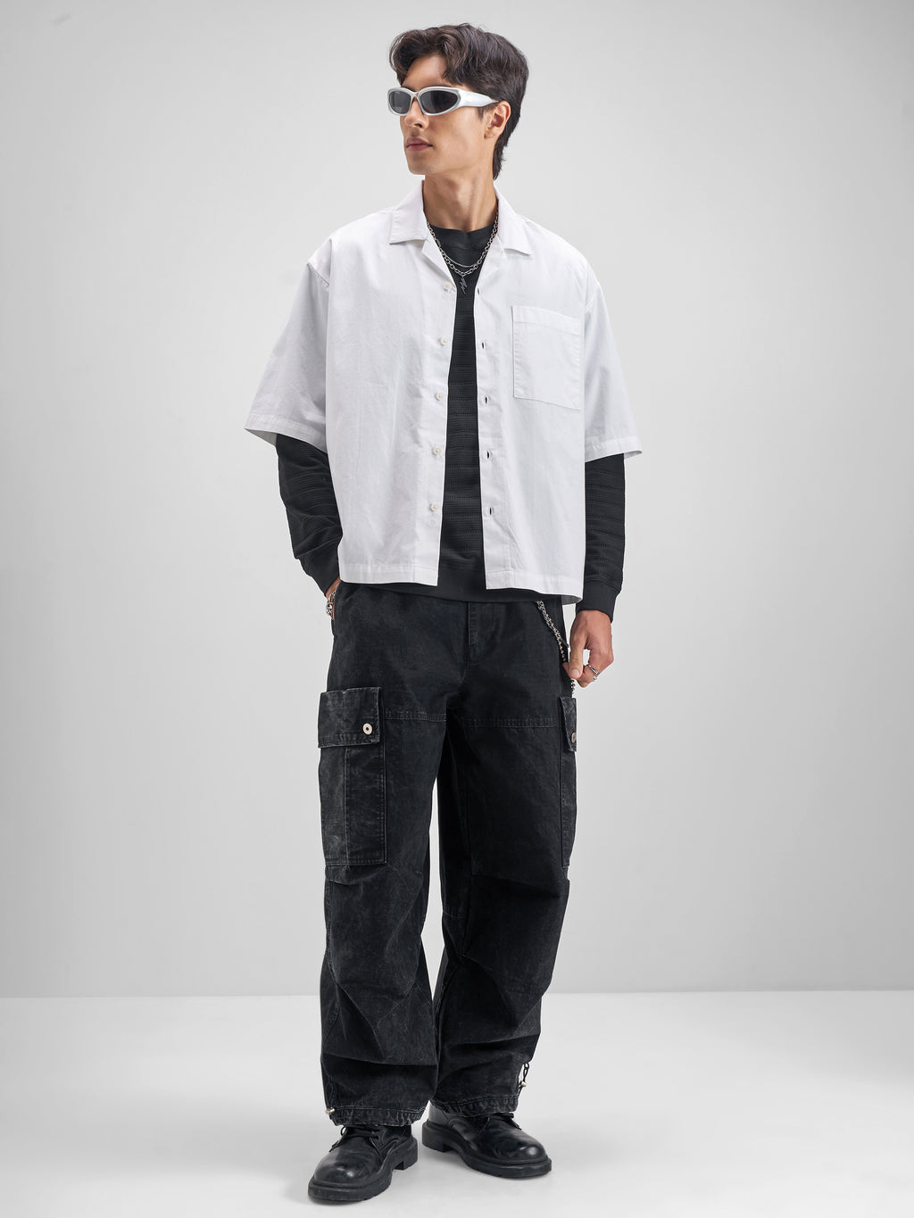 Highlander Men White Printed Boxy Fit Casual shirt - White - Image 2