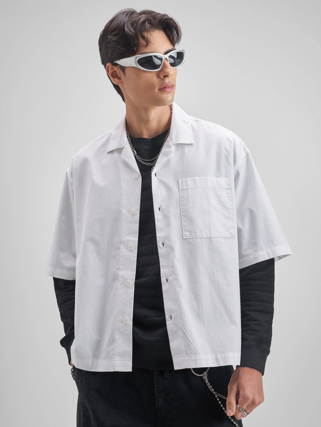 Highlander Men White Printed Boxy Fit Casual shirt - White - Image 3