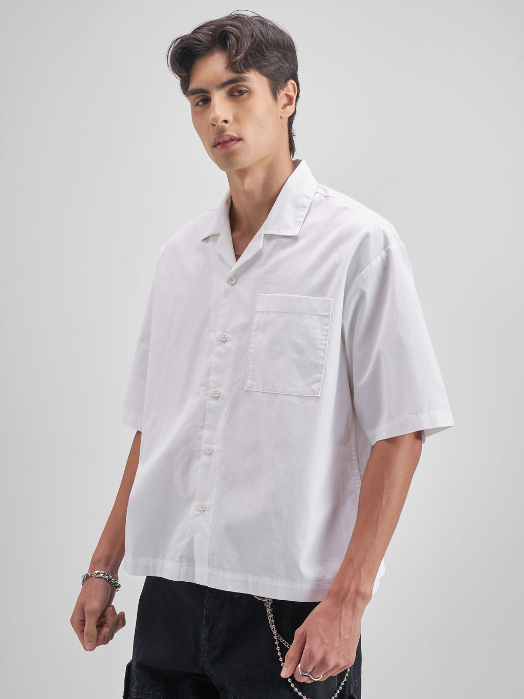 Highlander Men White Printed Boxy Fit Casual shirt - White - Image 4