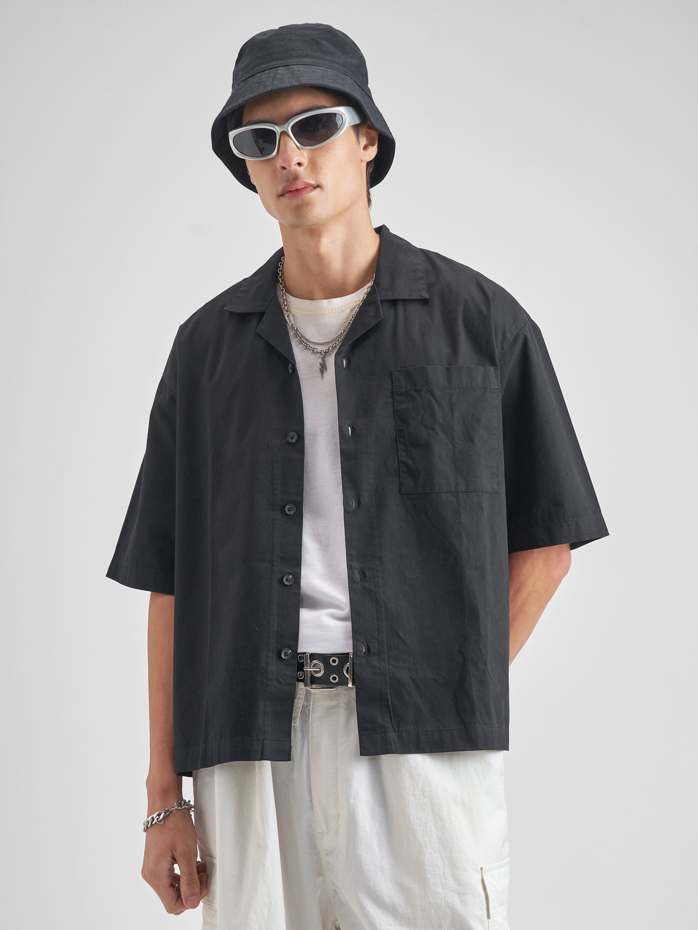 Highlander Men Black Printed Boxy Fit Casual shirt - Black - Image 3
