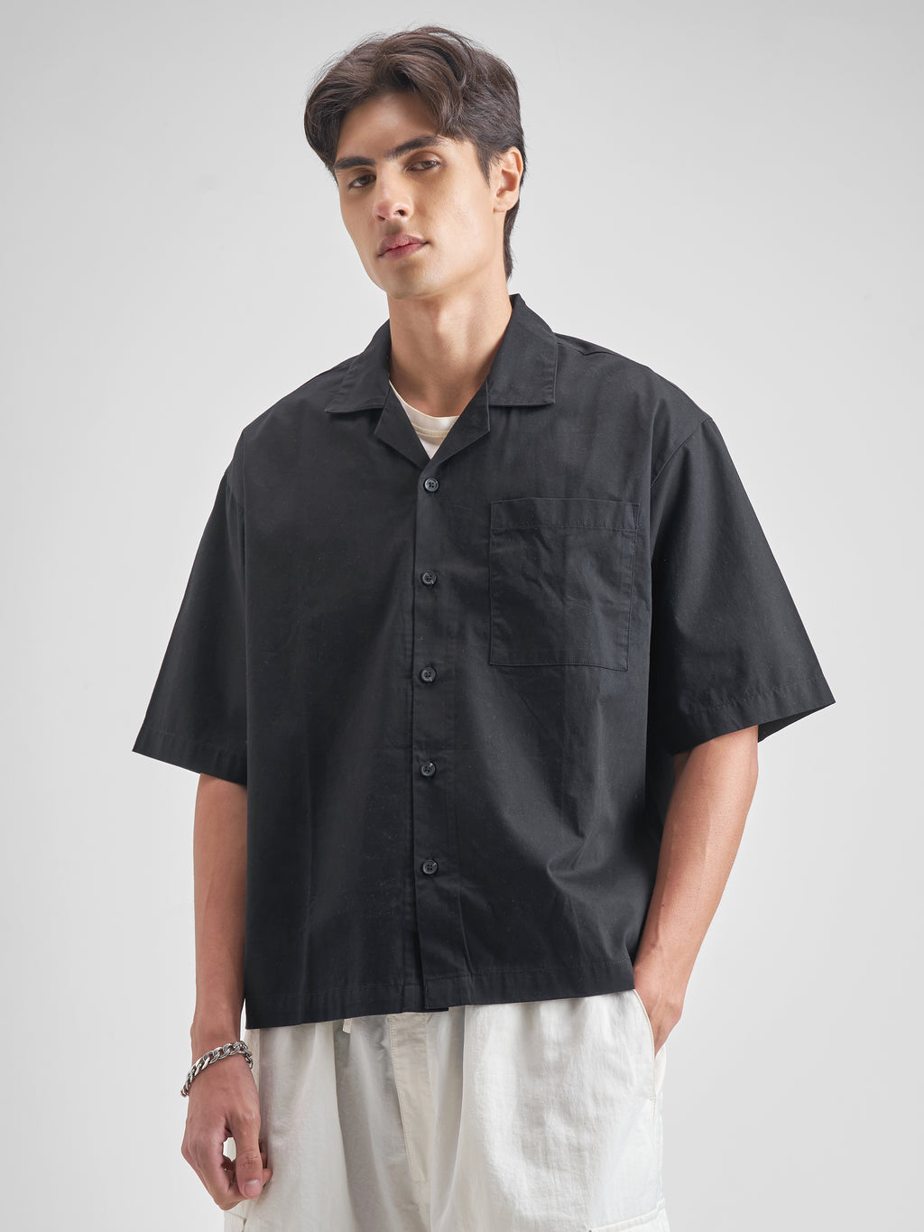 Highlander Men Black Printed Boxy Fit Casual shirt - Black - Image 4