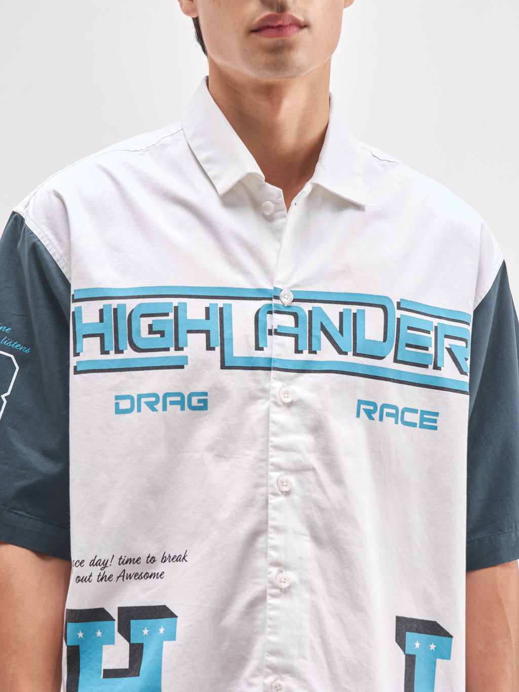 Highlander Men White Printed Boxy Fit Casual Shirt - White - Image 5