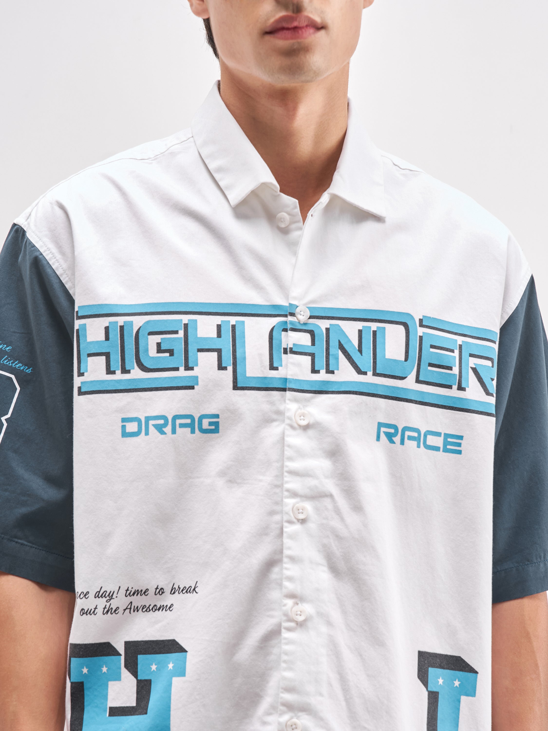 Highlander Men White Printed Boxy Fit Casual Shirt - White - Image 5