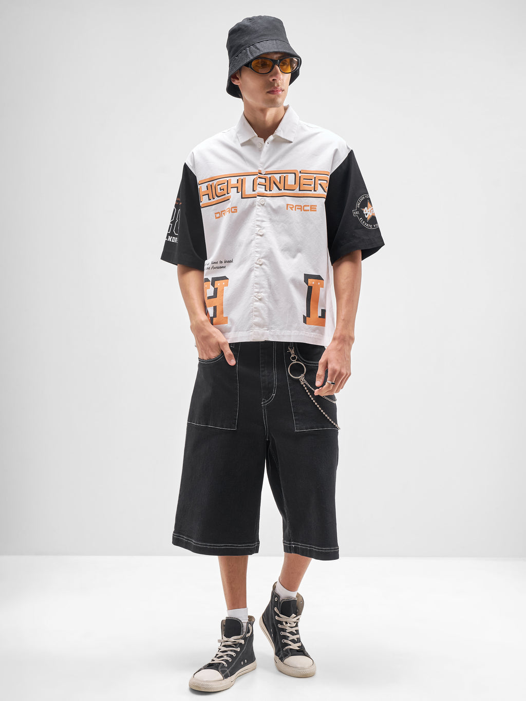 Highlander Men White Printed Boxy Fit Casual Shirt - White - Image 2