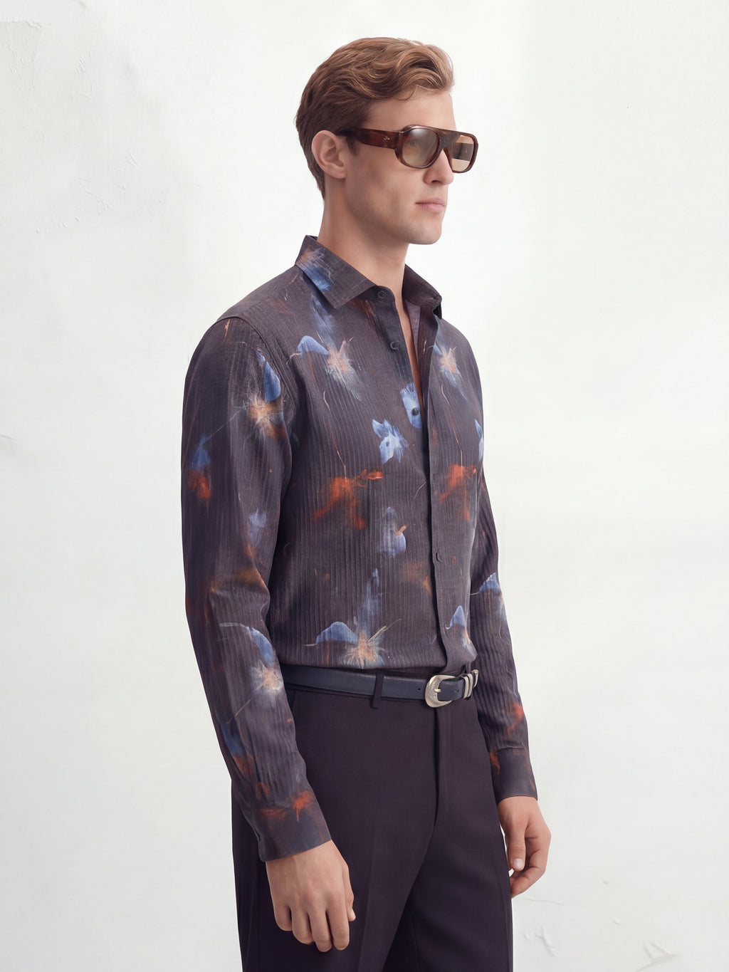 Highlander Men Black Printed Slim Fit Casual Shirt - Black - Image 6