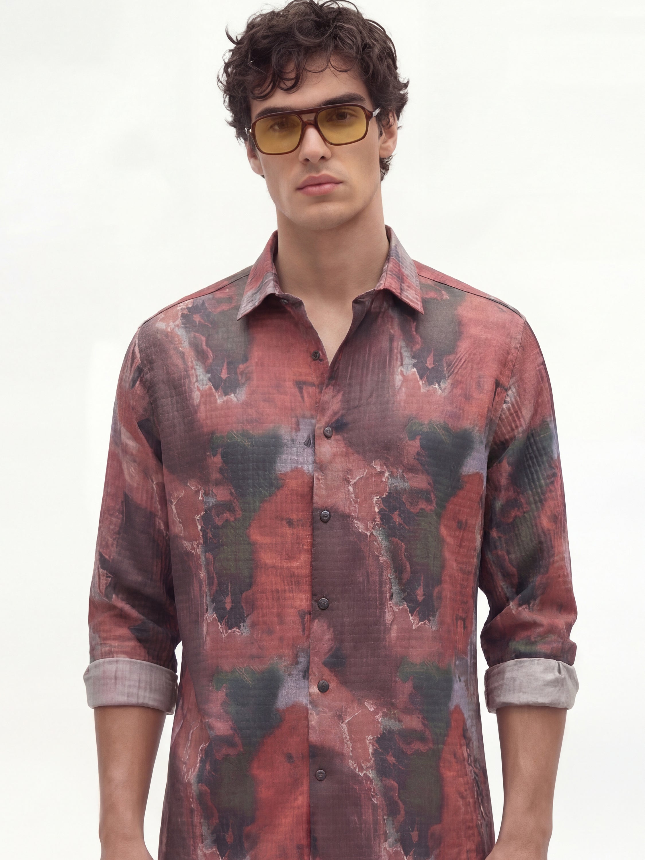 Highlander Men Multi Printed Slim Fit Casual Shirt - Multi - Image 1