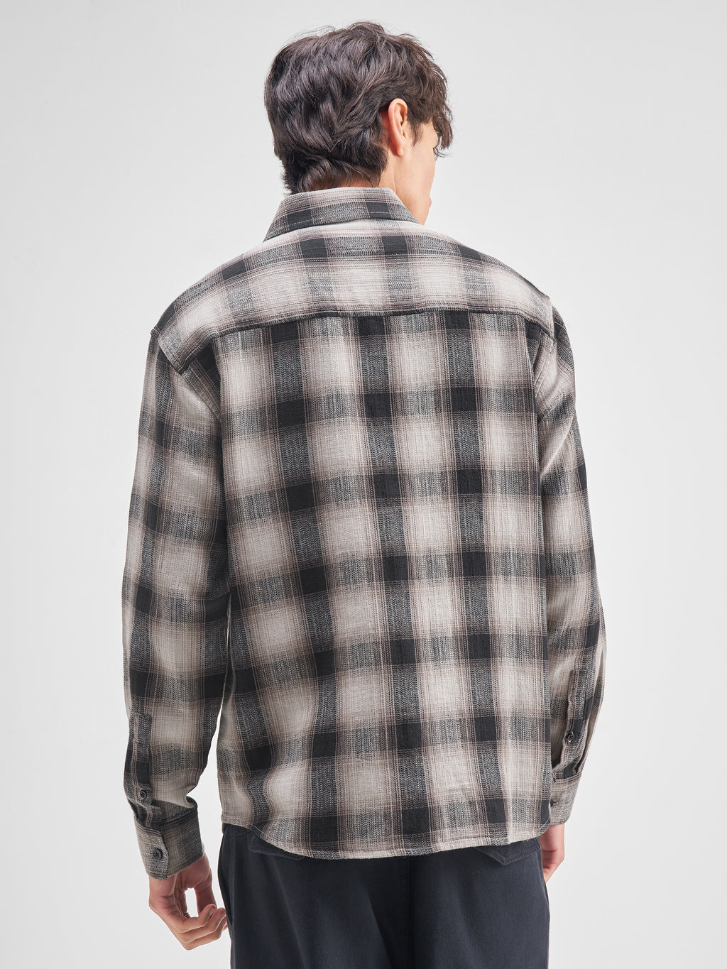 Highlander Men Black Checked Relaxed Fit Casual Shirt - Black - Image 3