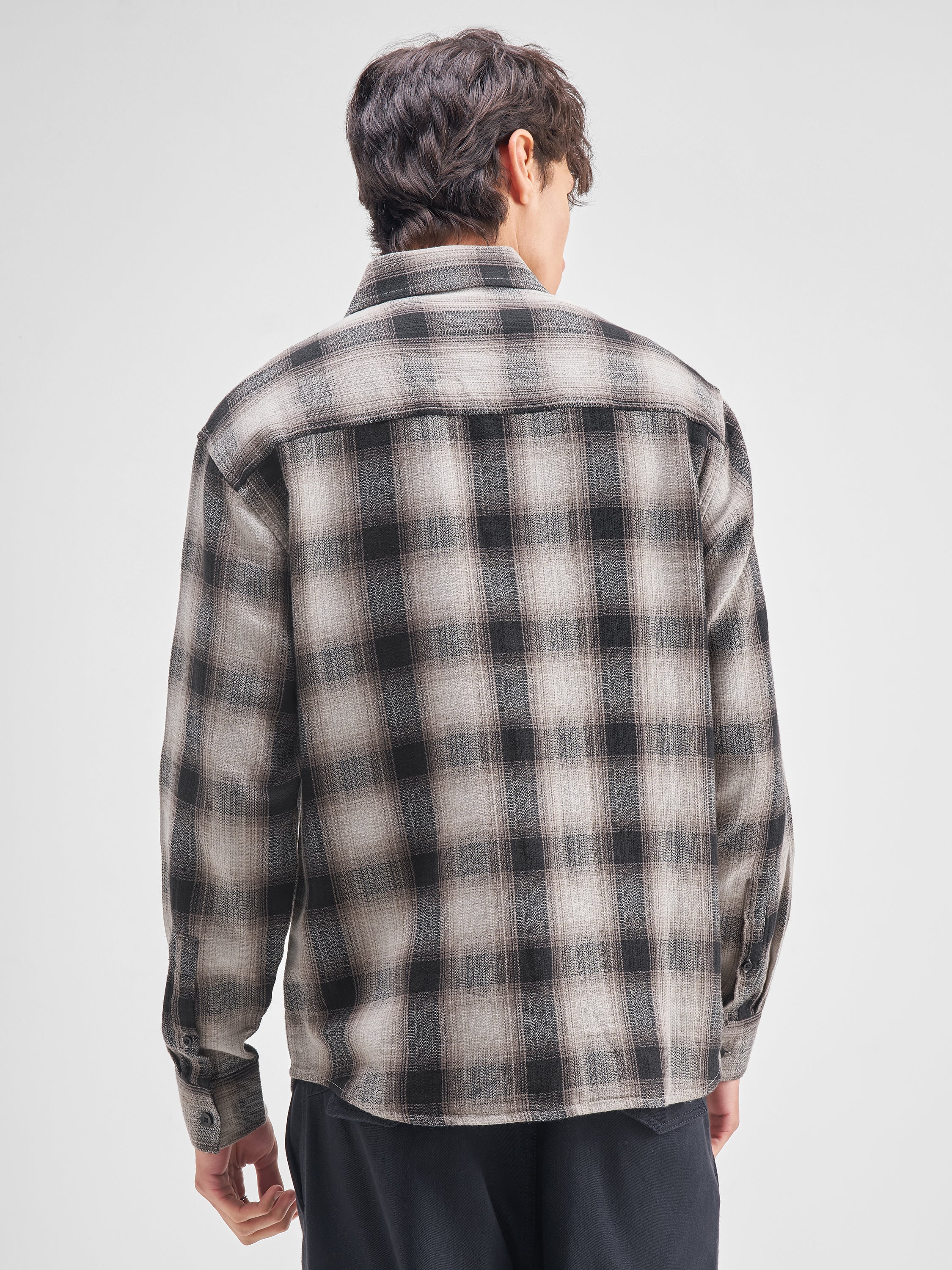 Highlander Men Black Checked Relaxed Fit Casual Shirt - Black - Image 3
