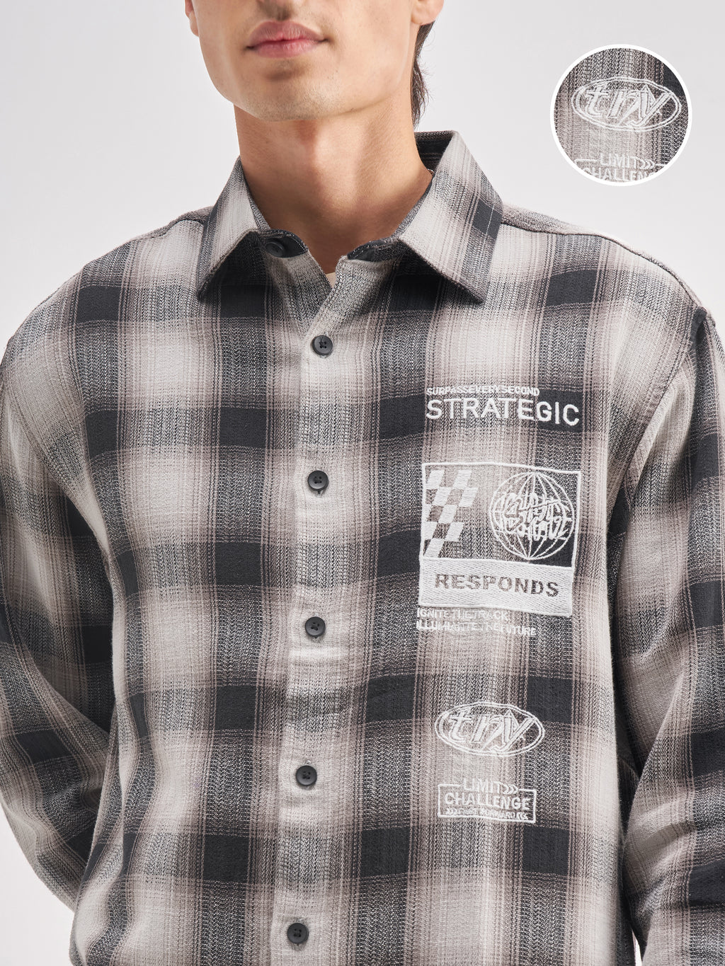 Highlander Men Black Checked Relaxed Fit Casual Shirt - Black - Image 5