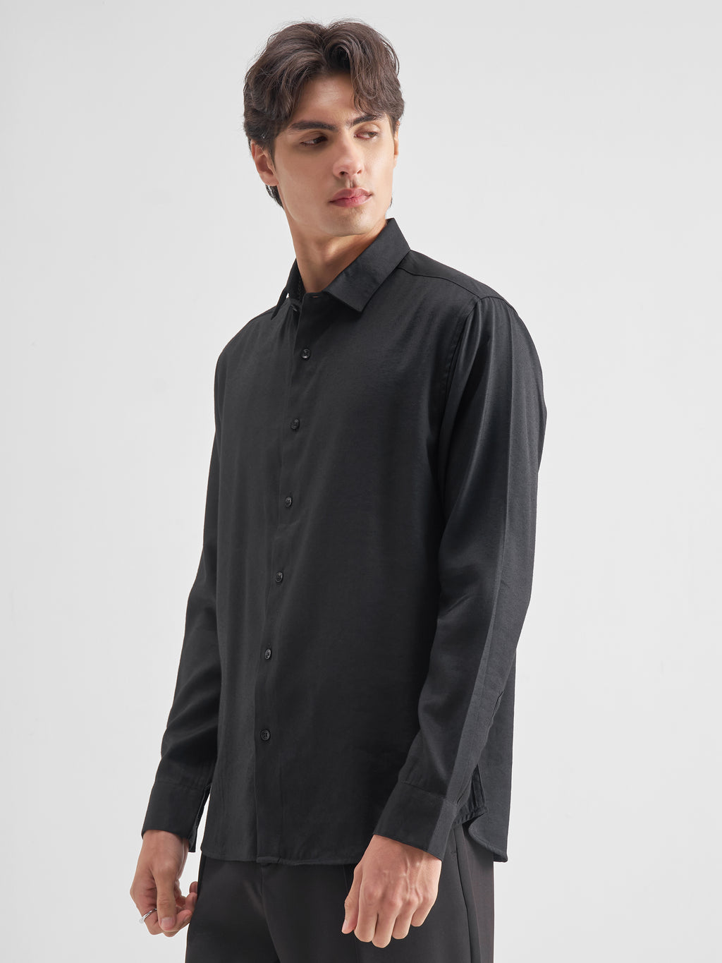 Highlander Men Black Solid Regular Fit Casual Shirt - Black - Image 4