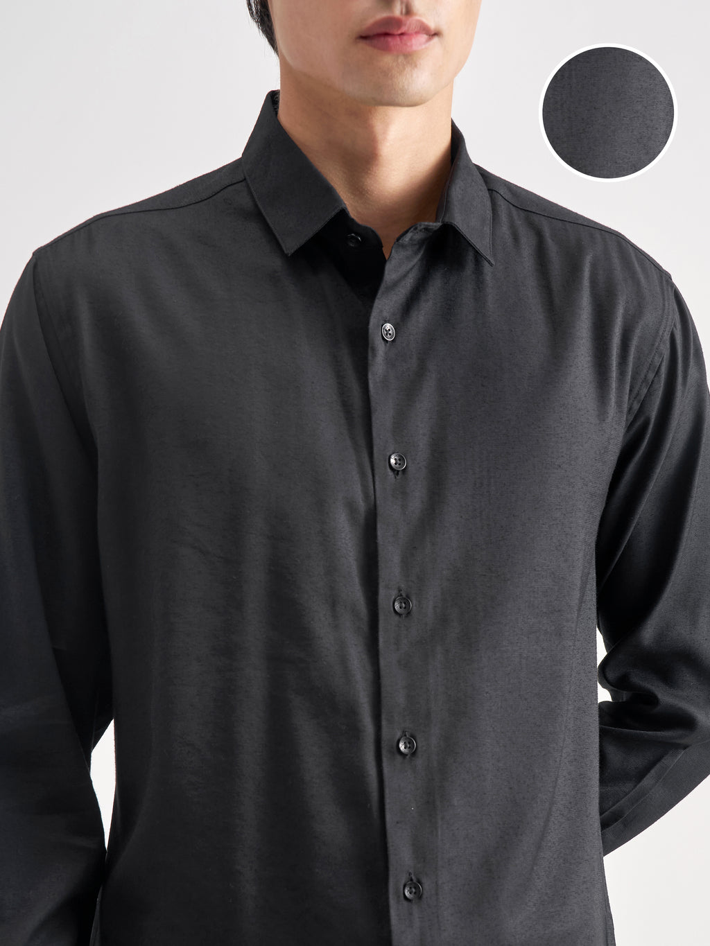 Highlander Men Black Solid Regular Fit Casual Shirt - Black - Image 5