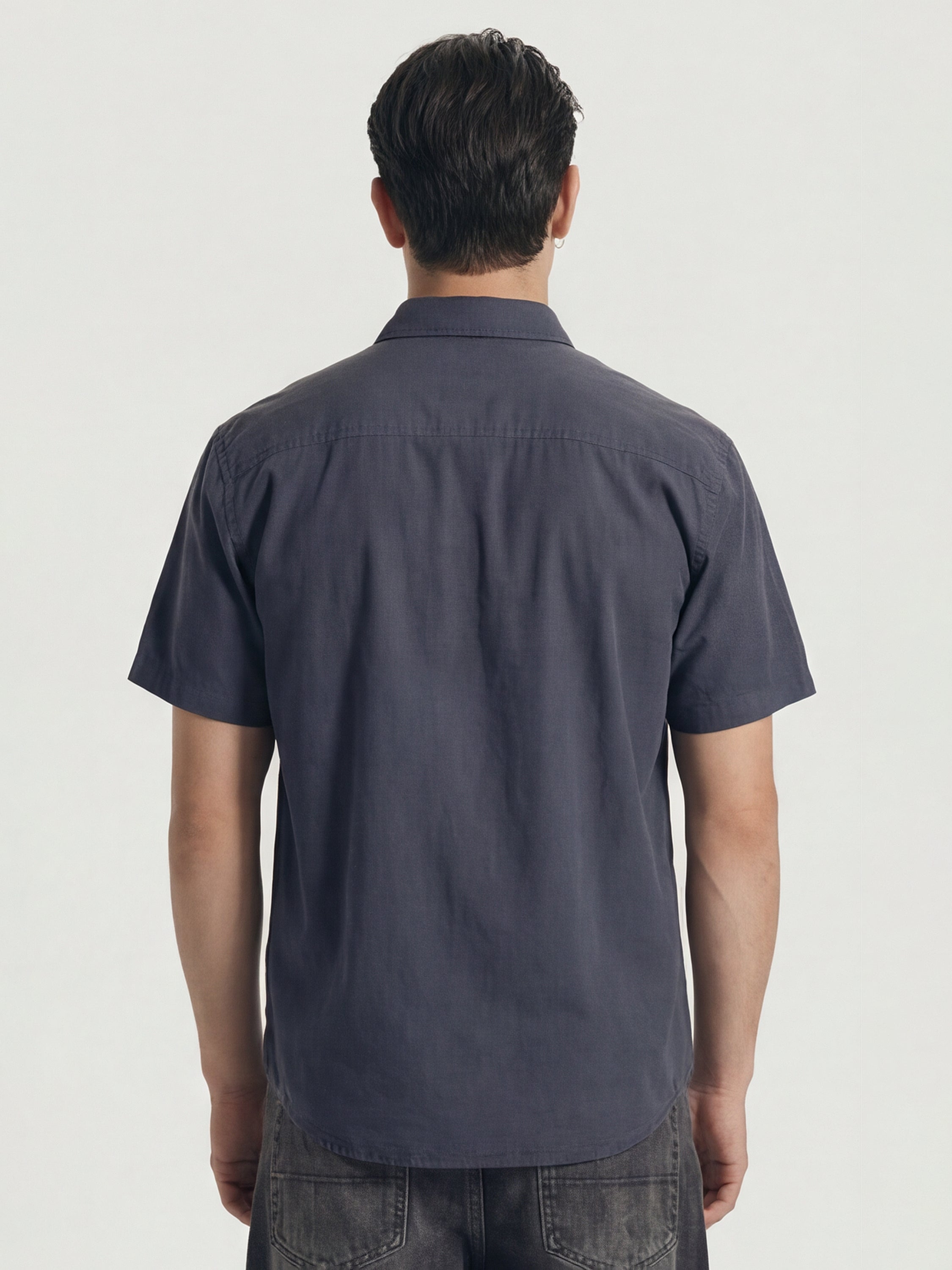 Highlander Men Blue Solid Relaxed Fit Casual Shirt - Blue - Image 3