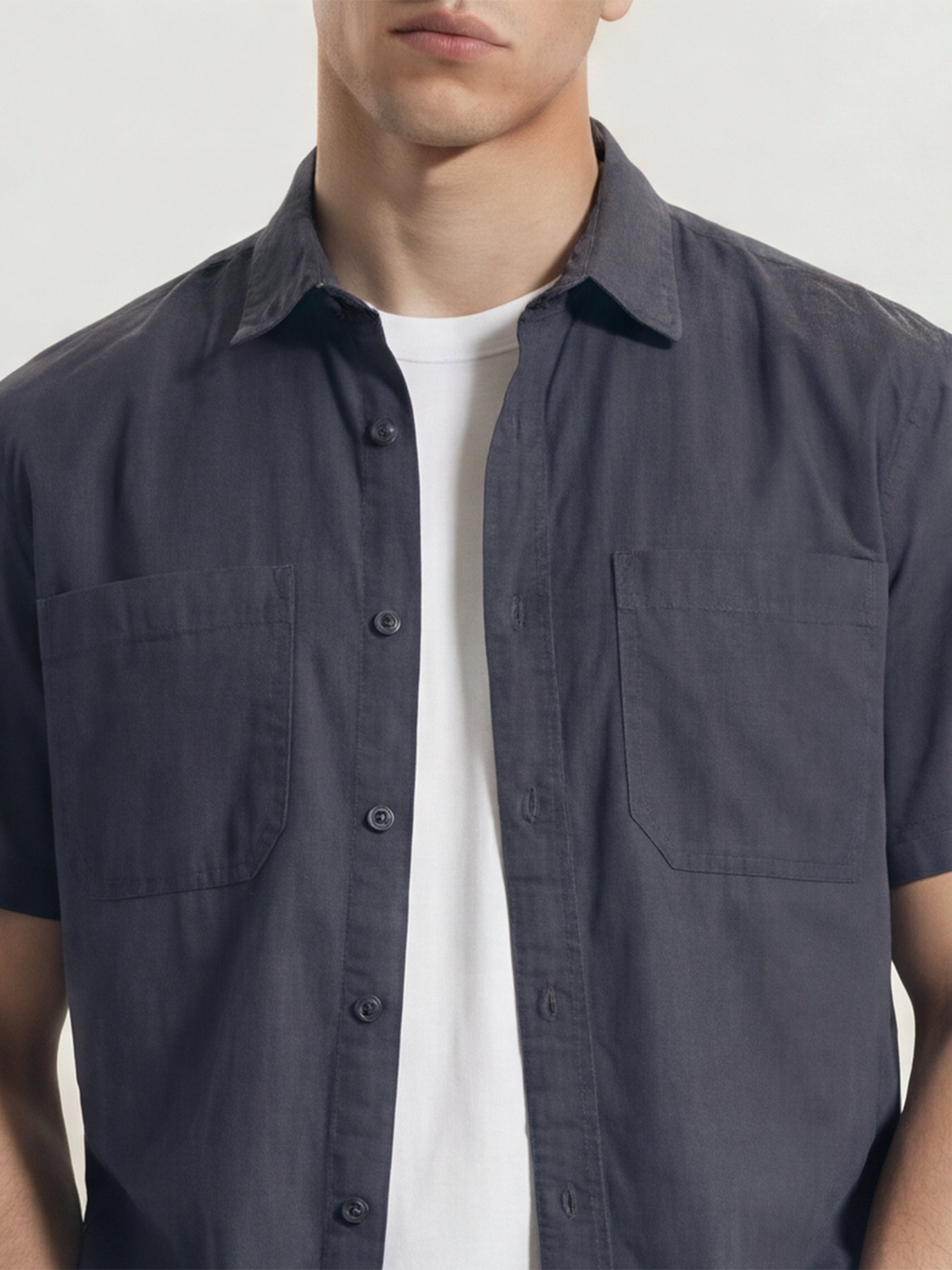 Highlander Men Blue Solid Relaxed Fit Casual Shirt - Blue - Image 5