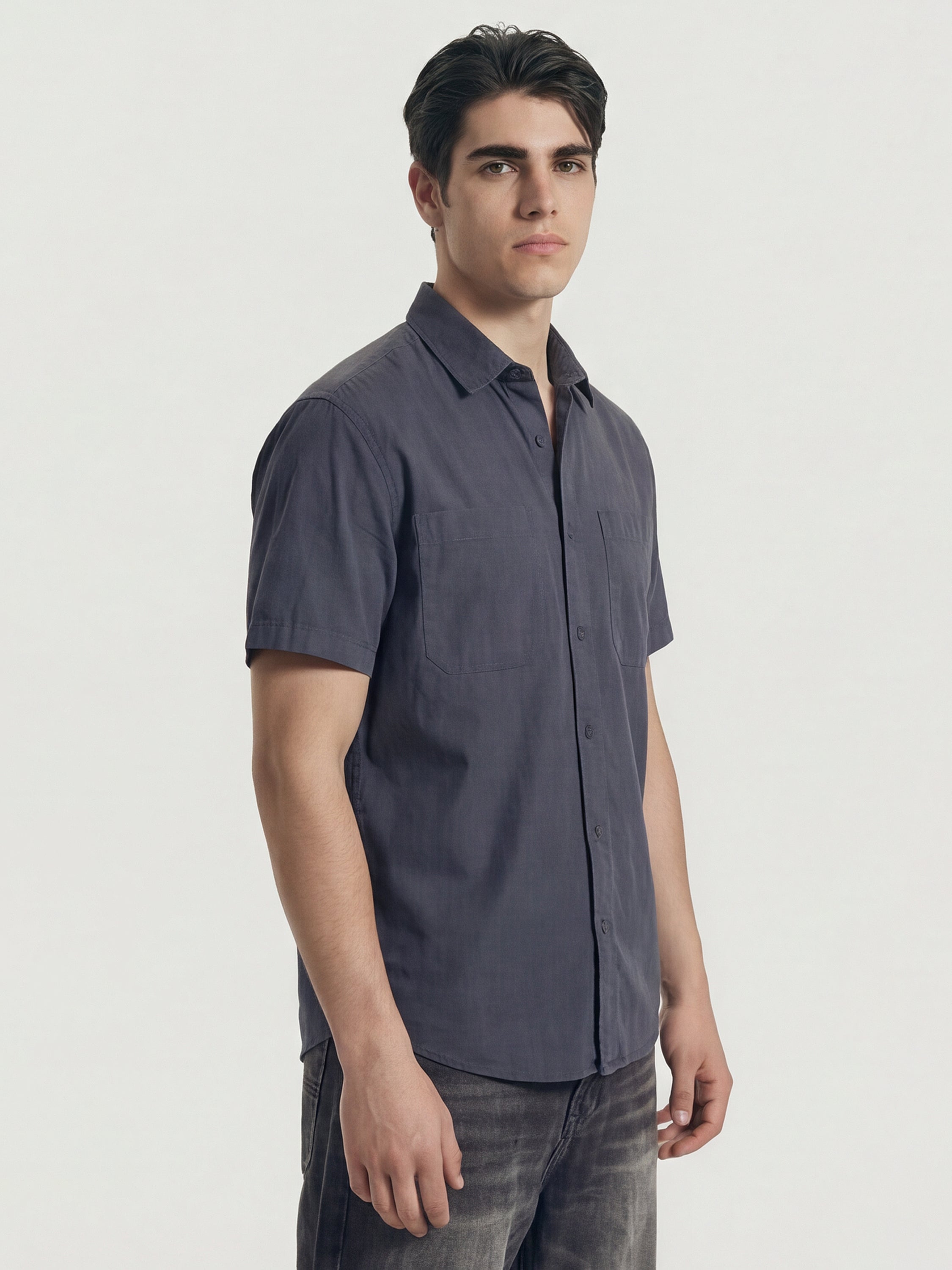 Highlander Men Blue Solid Relaxed Fit Casual Shirt - Blue - Image 6