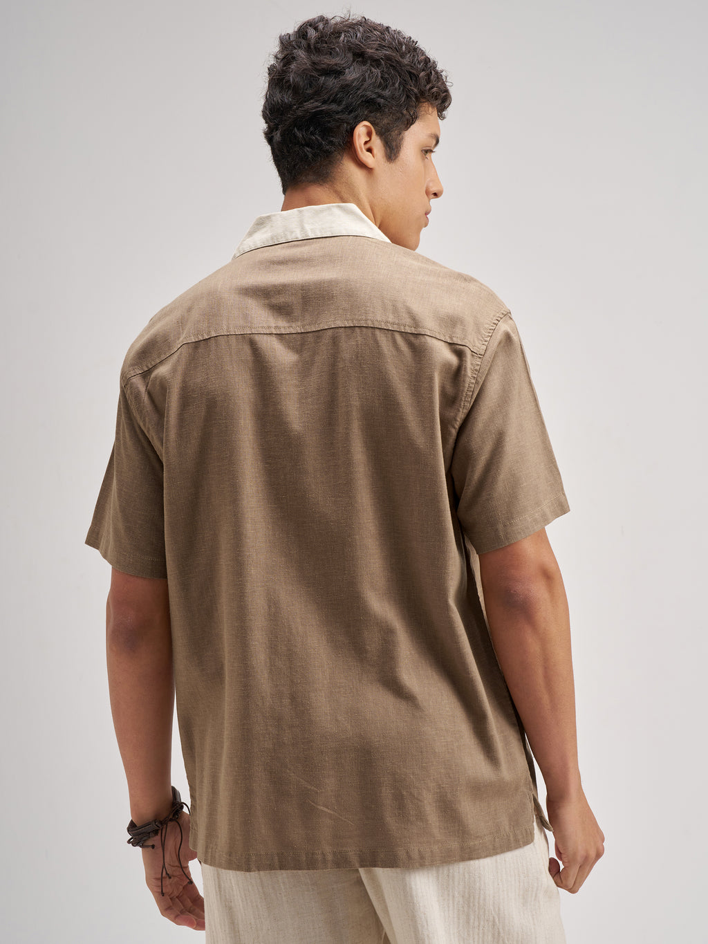 Highlander Men Brown Embroidered Relaxed Fit Casual Shirt - Brown - Image 3