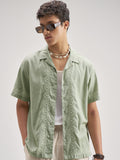 Highlander Men Green Embroidered Relaxed Fit Casual Shirt - Green - Image 1
