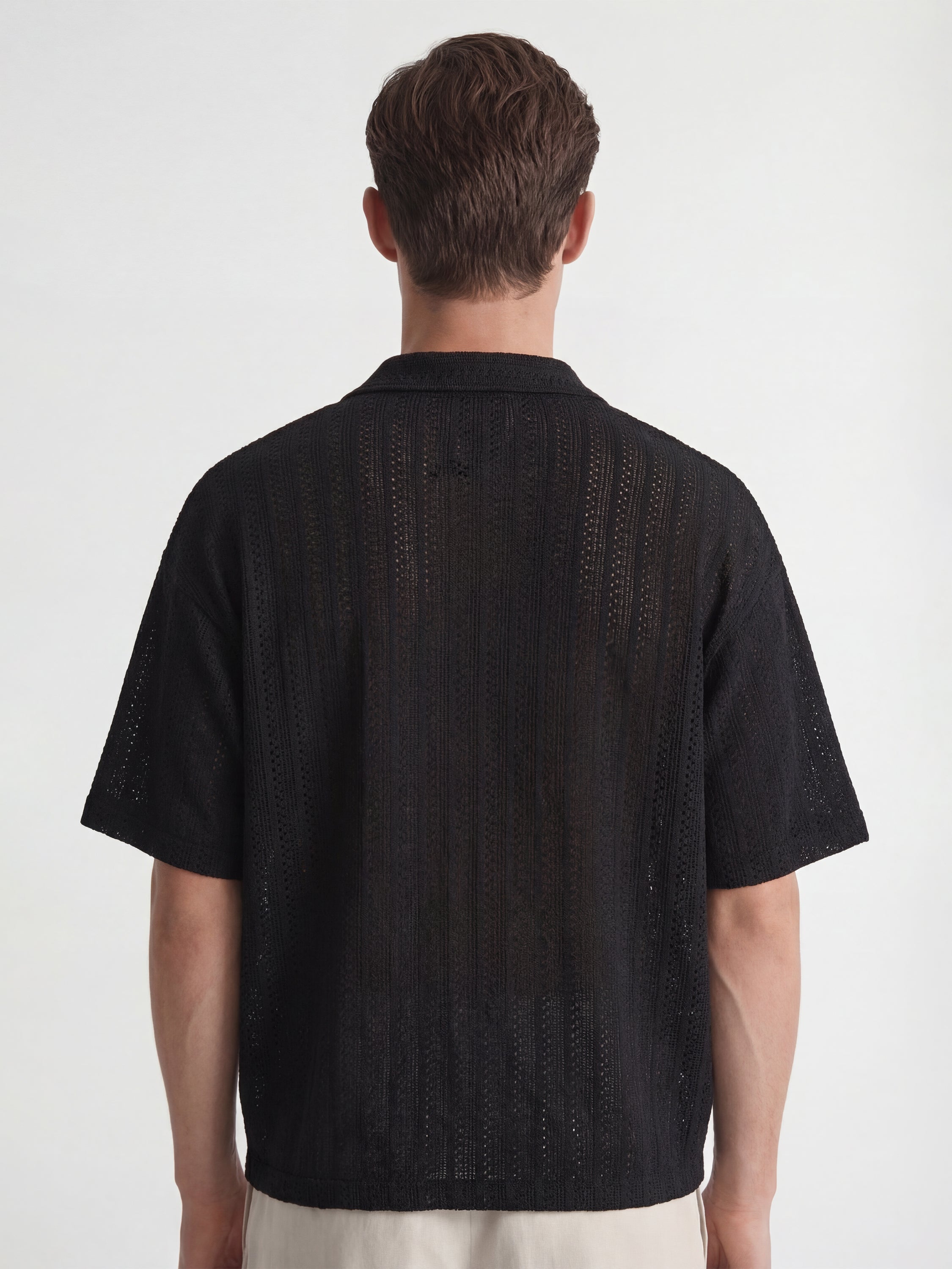 Highlander Men Black Self Design Relaxed Fit Casual Shirt - Black - Image 3