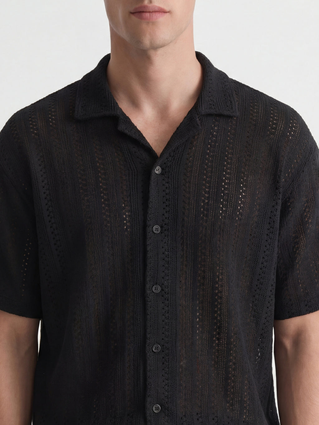 Highlander Men Black Self Design Relaxed Fit Casual Shirt - Black - Image 5