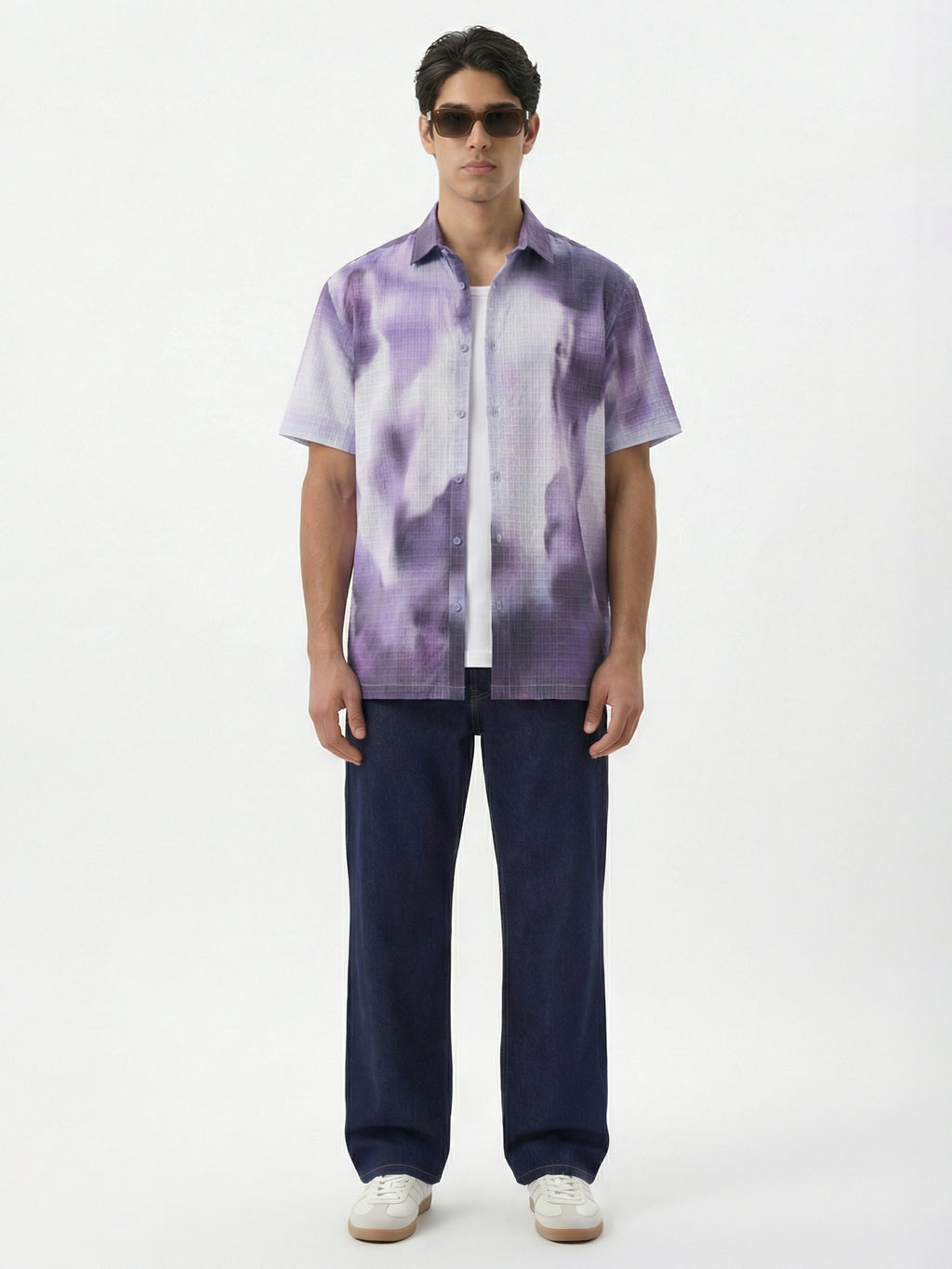 Highlander Men Purple Printed Relaxed Fit Casual Shirt - Purple - Image 2