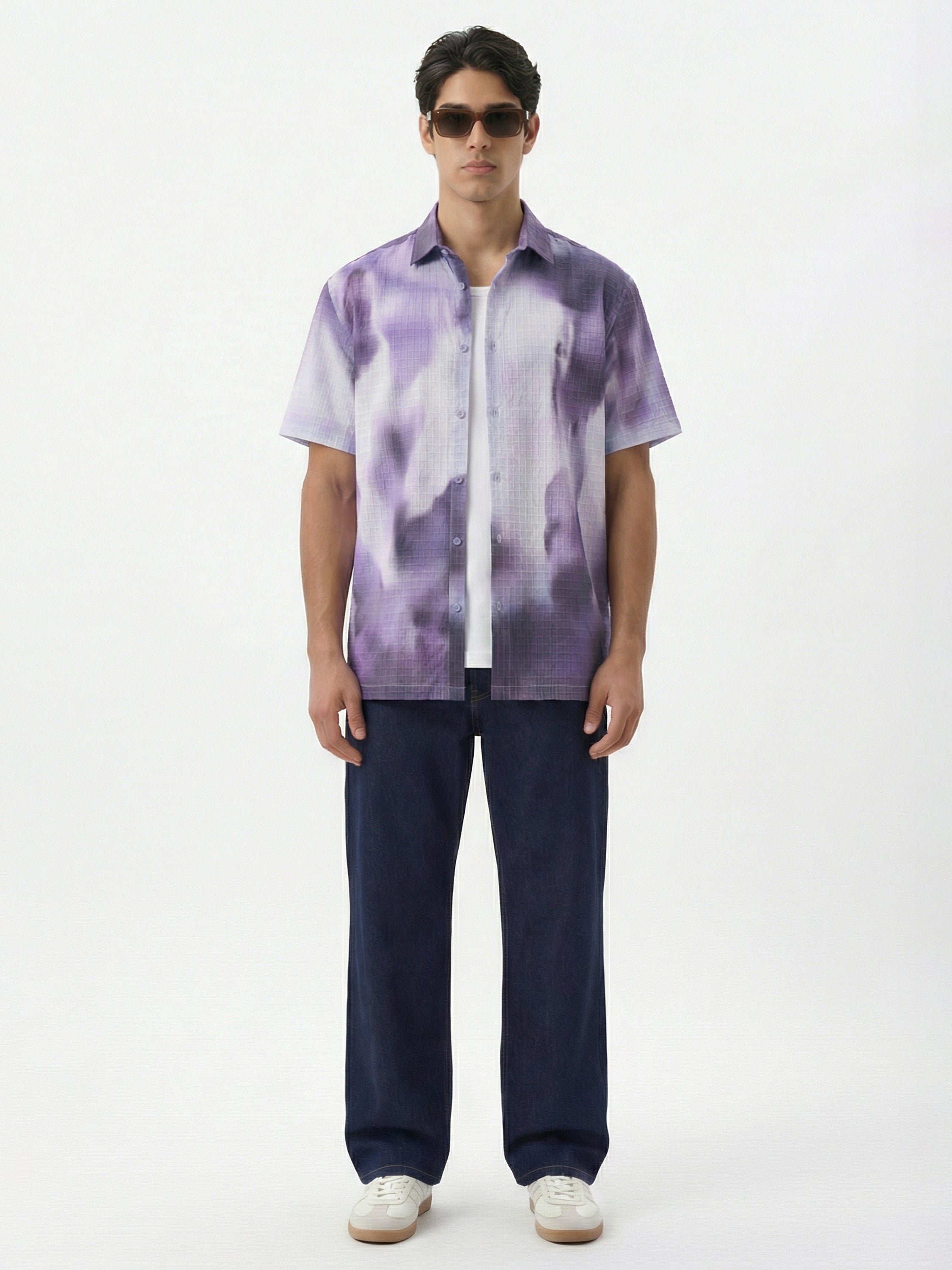 Highlander Men Purple Printed Relaxed Fit Casual Shirt - Purple - Image 2