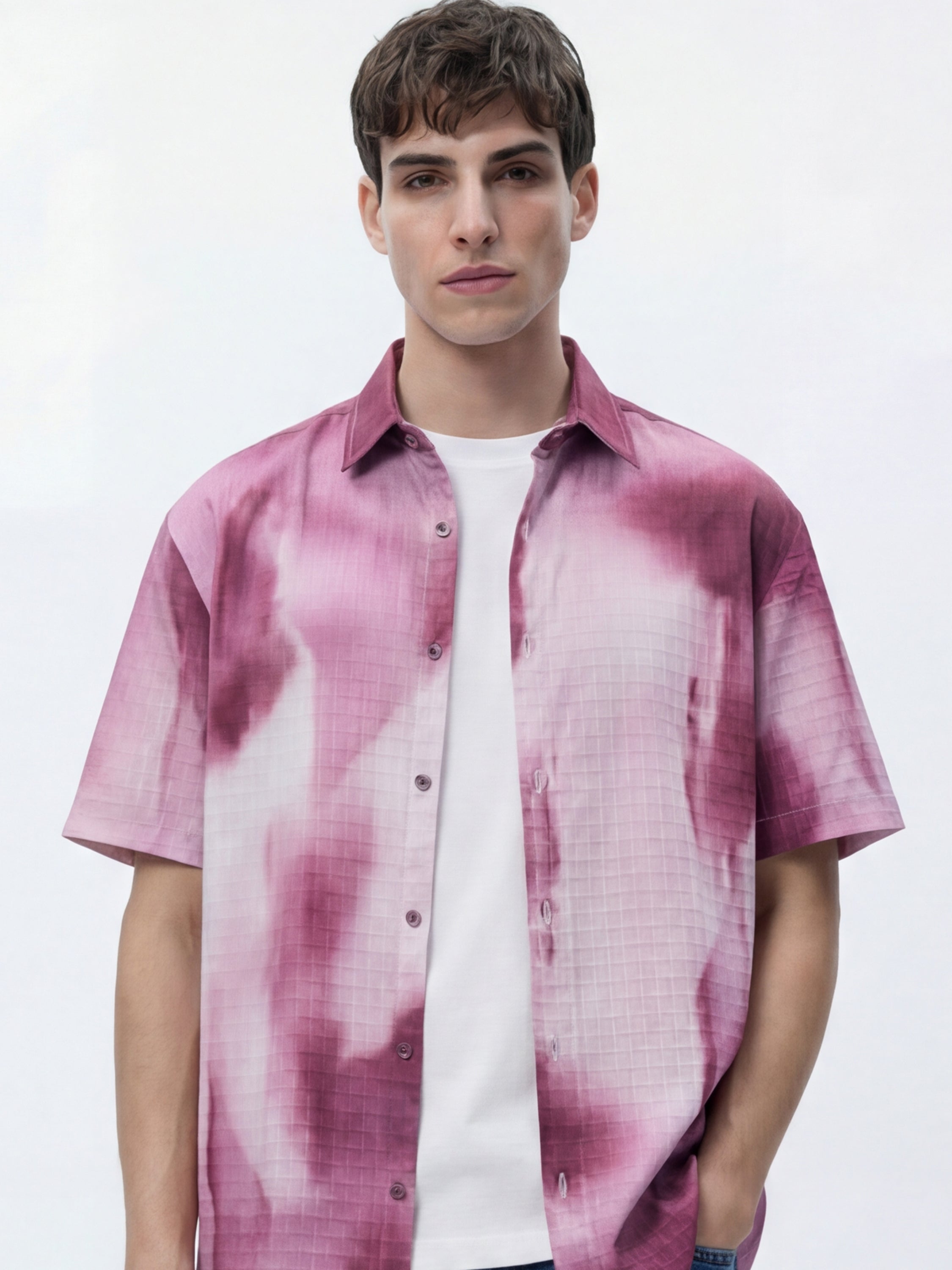 Highlander Men Maroon Printed Relaxed Fit Casual Shirt - Maroon - Image 1