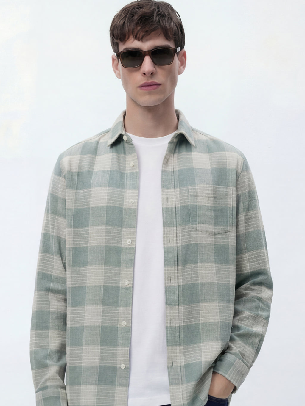 Highlander Men Green Checked Relaxed Fit Casual Shirt - Green - Image 1