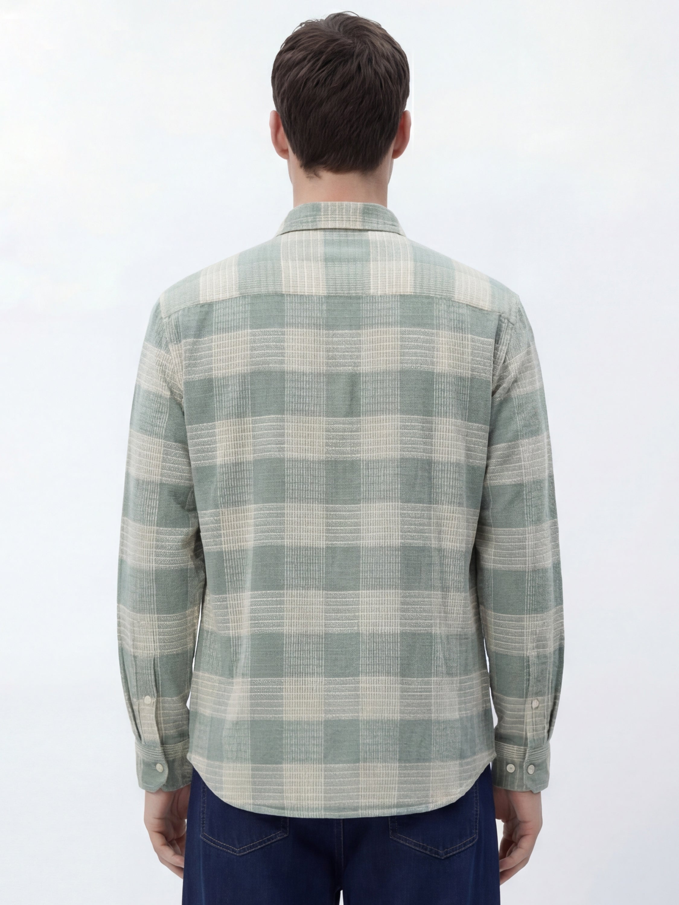 Highlander Men Green Checked Relaxed Fit Casual Shirt - Green - Image 3