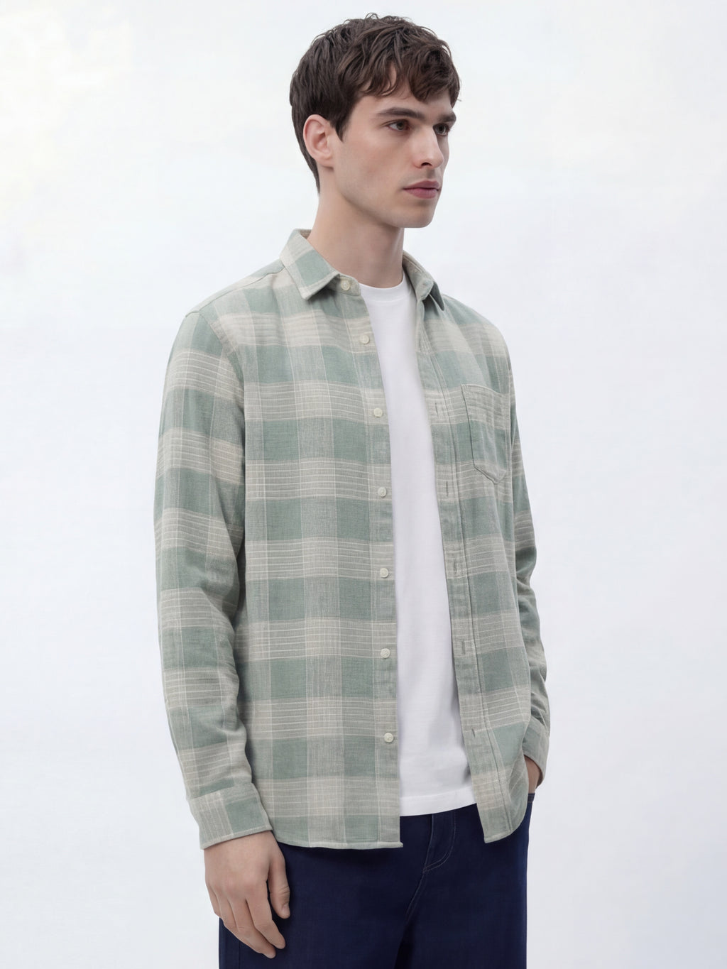 Highlander Men Green Checked Relaxed Fit Casual Shirt - Green - Image 6