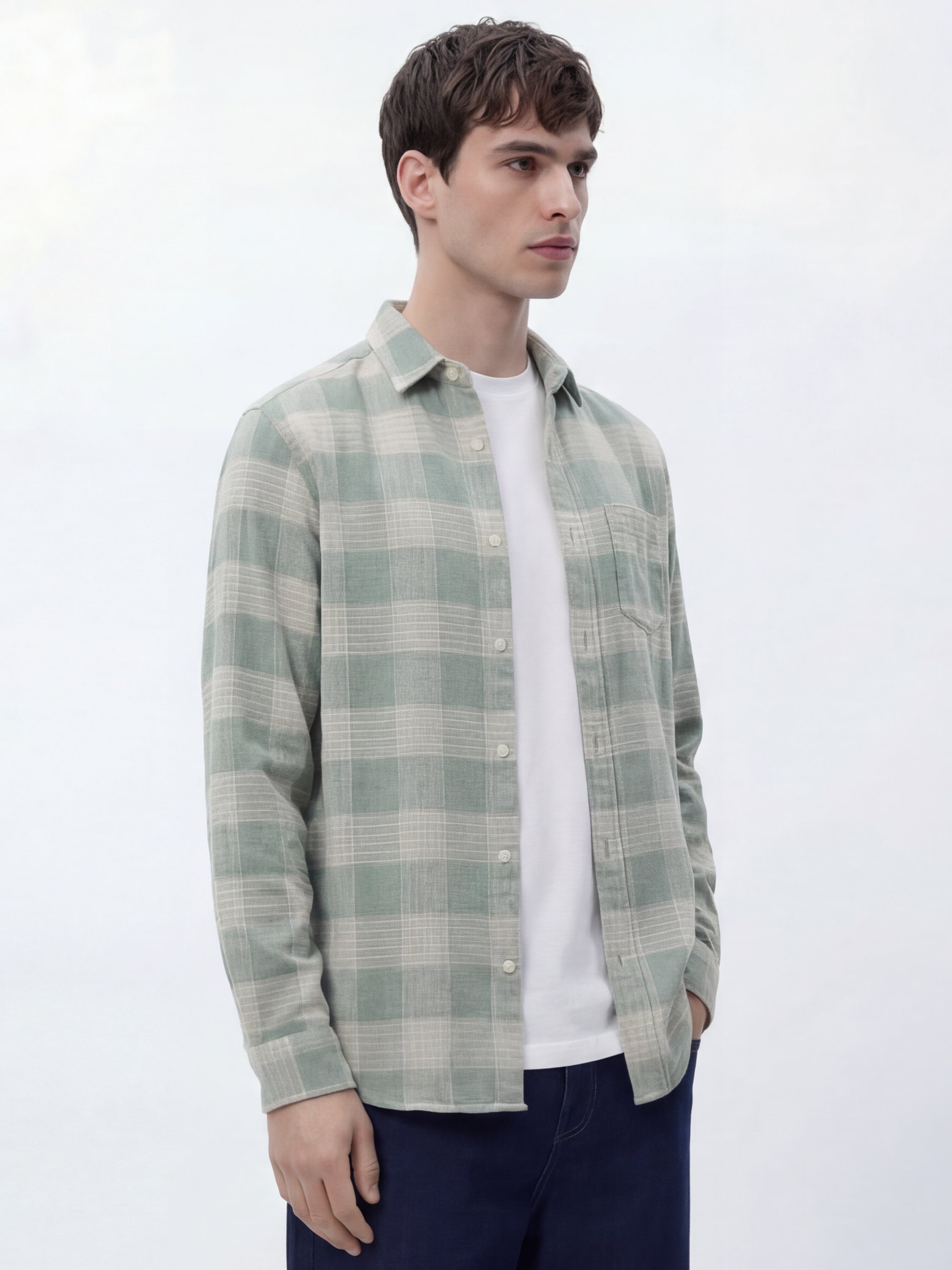 Highlander Men Green Checked Relaxed Fit Casual Shirt - Green - Image 6