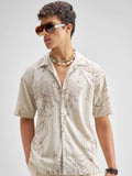 Highlander Men Off White Printed Relaxed Fit Casual Shirt - Off White - Image 1