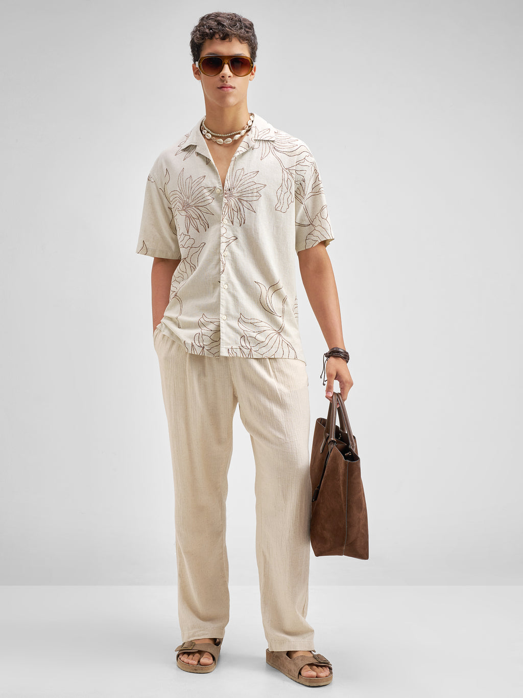 Highlander Men Off White Printed Relaxed Fit Casual Shirt - Off White - Image 2