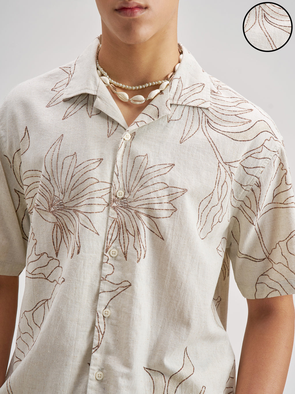 Highlander Men Off White Printed Relaxed Fit Casual Shirt - Off White - Image 5