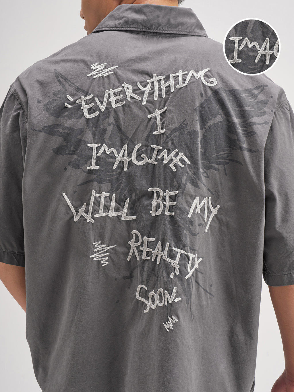 Highlander Men Grey Embroidered Boxy Fit Casual Shirt - Grey - Image 5