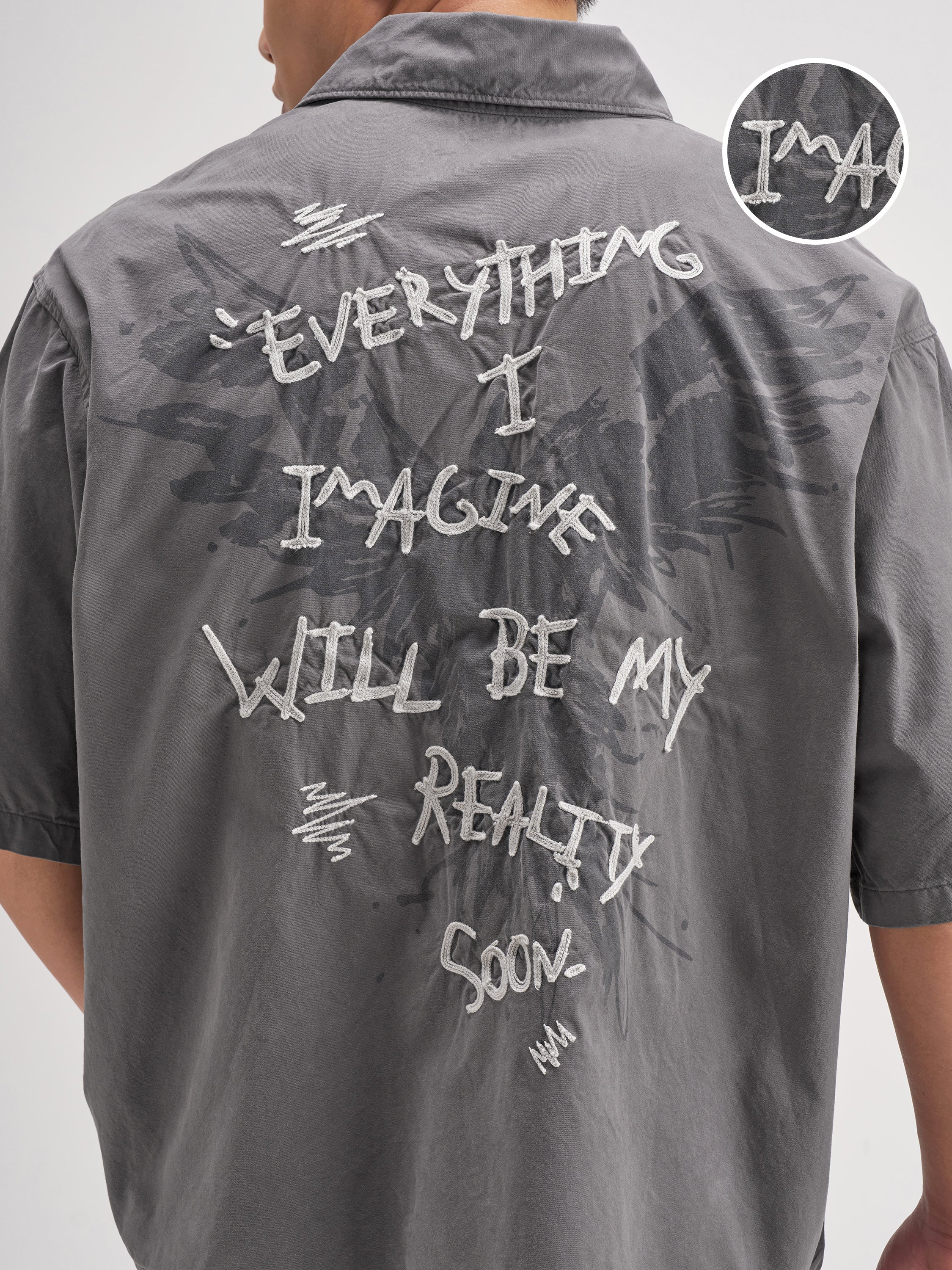 Highlander Men Grey Embroidered Boxy Fit Casual Shirt - Grey - Image 5